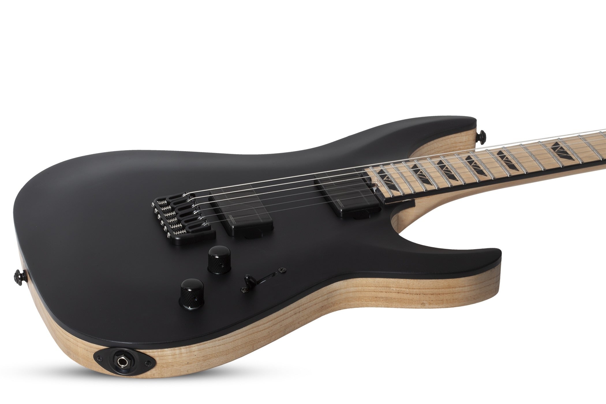 Schecter C-1 SLS Custom W/ FISHMAN PICKUPS AND STAINLESS STEEL FRETS Electric Guitar, Satin Black 1382-SHC