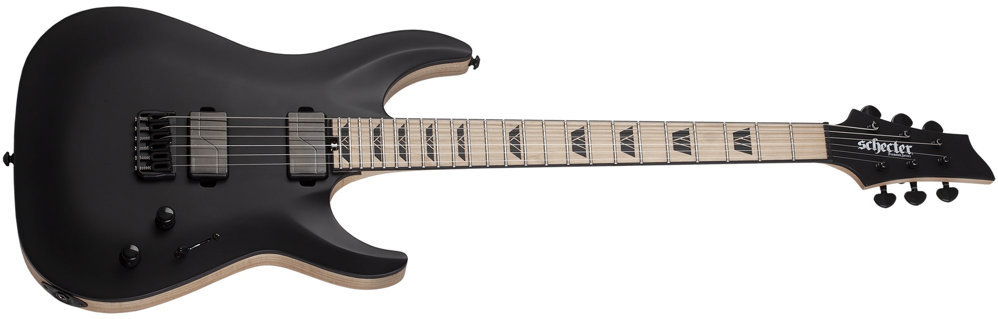 Schecter C-1 SLS Custom W/ FISHMAN PICKUPS AND STAINLESS STEEL FRETS Electric Guitar, Satin Black 1382-SHC