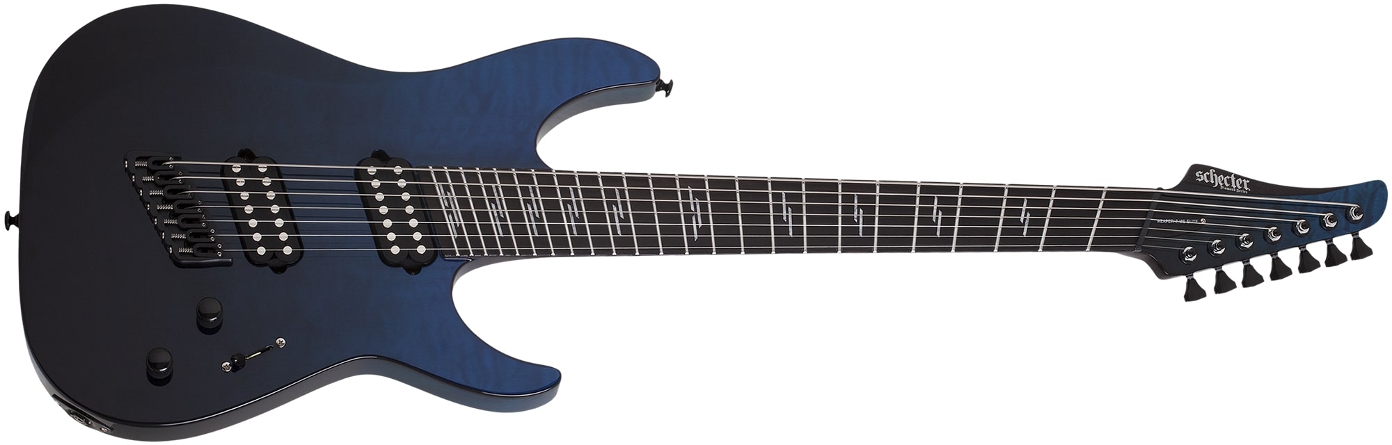 Schecter Reaper-7 Elite Multiscale 7-String Electric Guitar, Deep Ocean Blue 2188-SHC