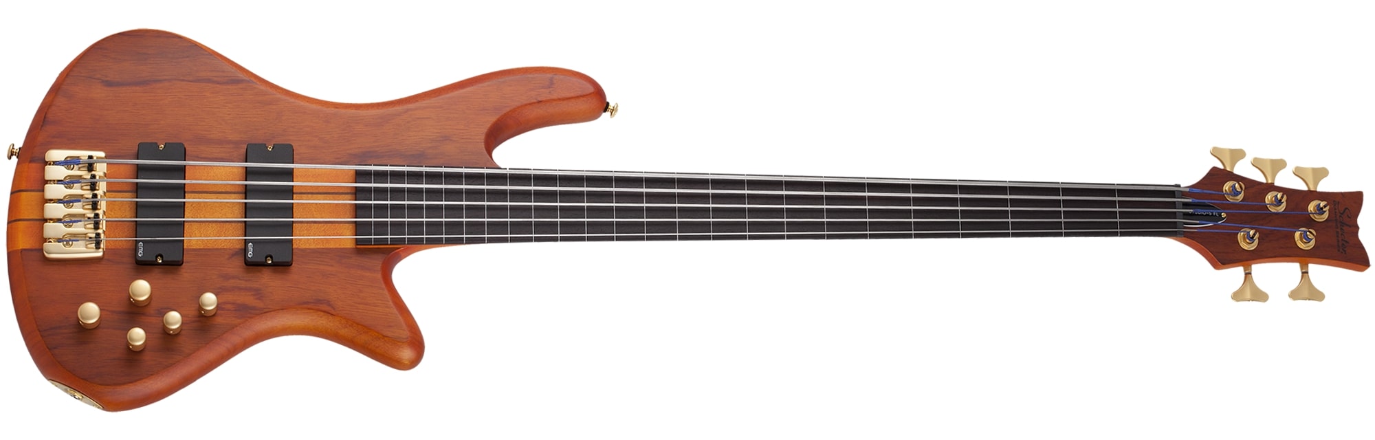 Schecter Stiletto Studio-5 Fretless Electric Bass, Honey Satin 2770-SHC