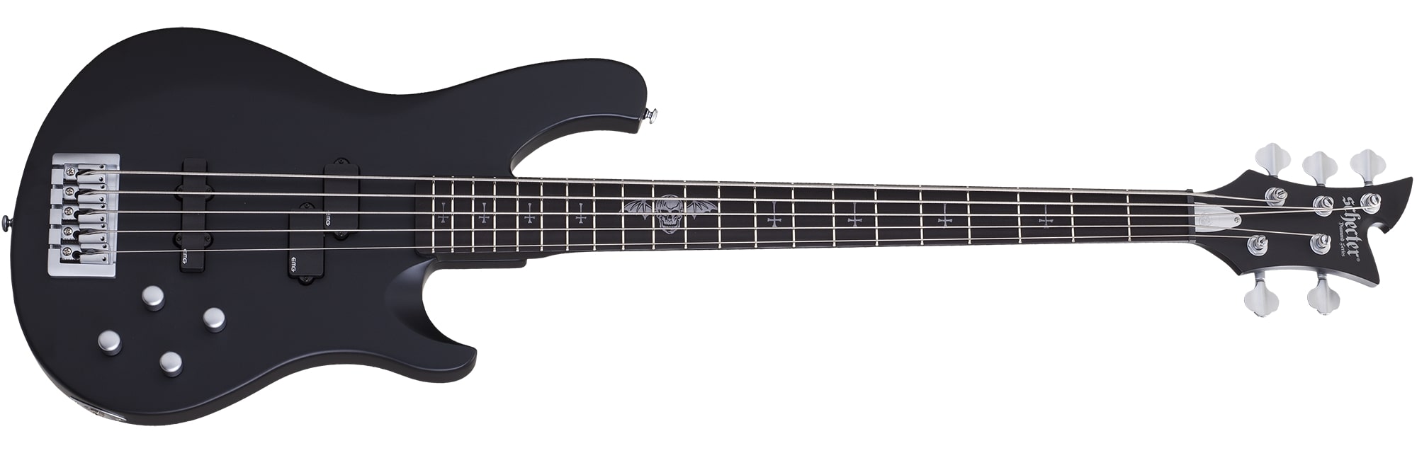 Schecter Johnny Christ-5 Electric Bass, Satin Black 278-SHC