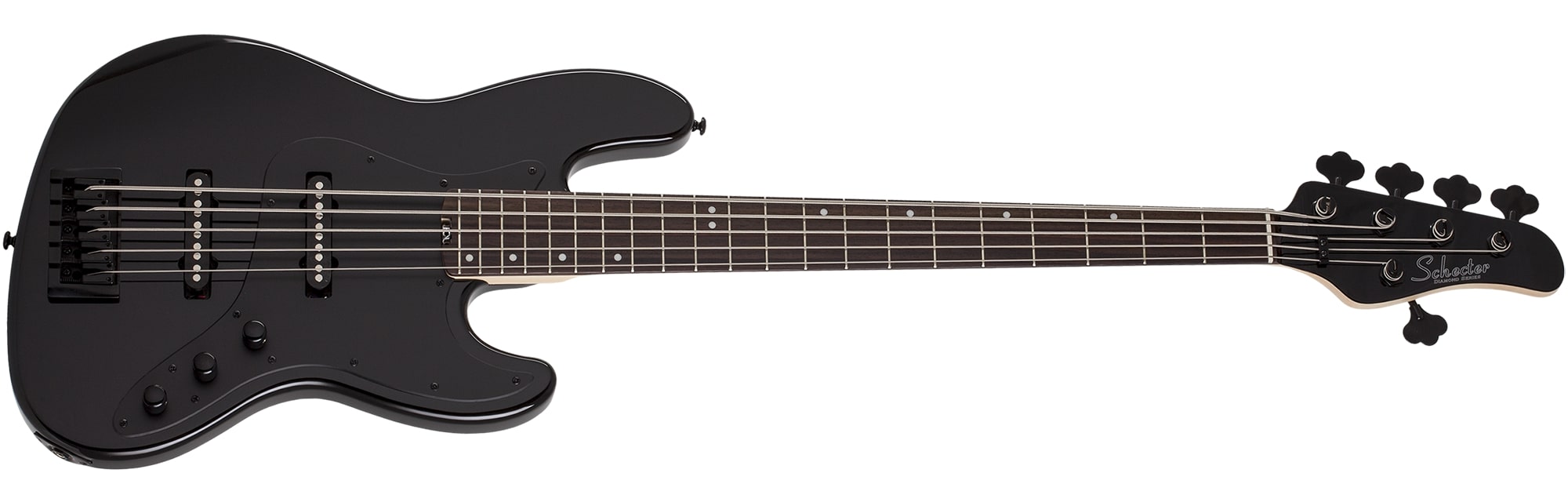 Schecter 5-string Electric Bass with Alder Body, Maple Neck, Rosewood Fingerboard - Gloss Black 2913-SHC