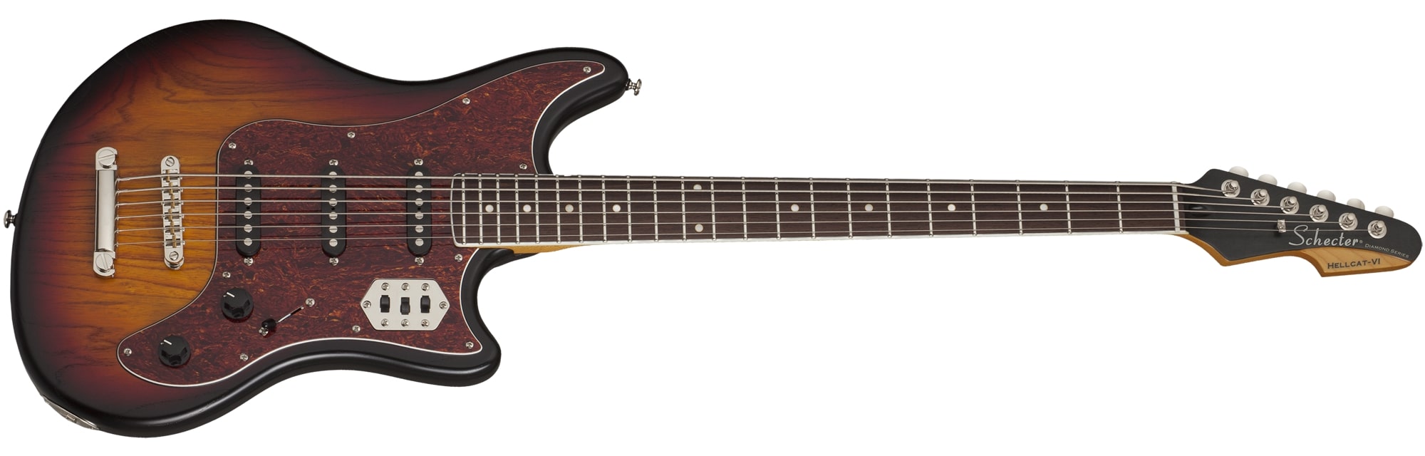 Schecter Hellcat-VI Electric Guitar, 3-Tone Sunburst Pearl 293-SHC