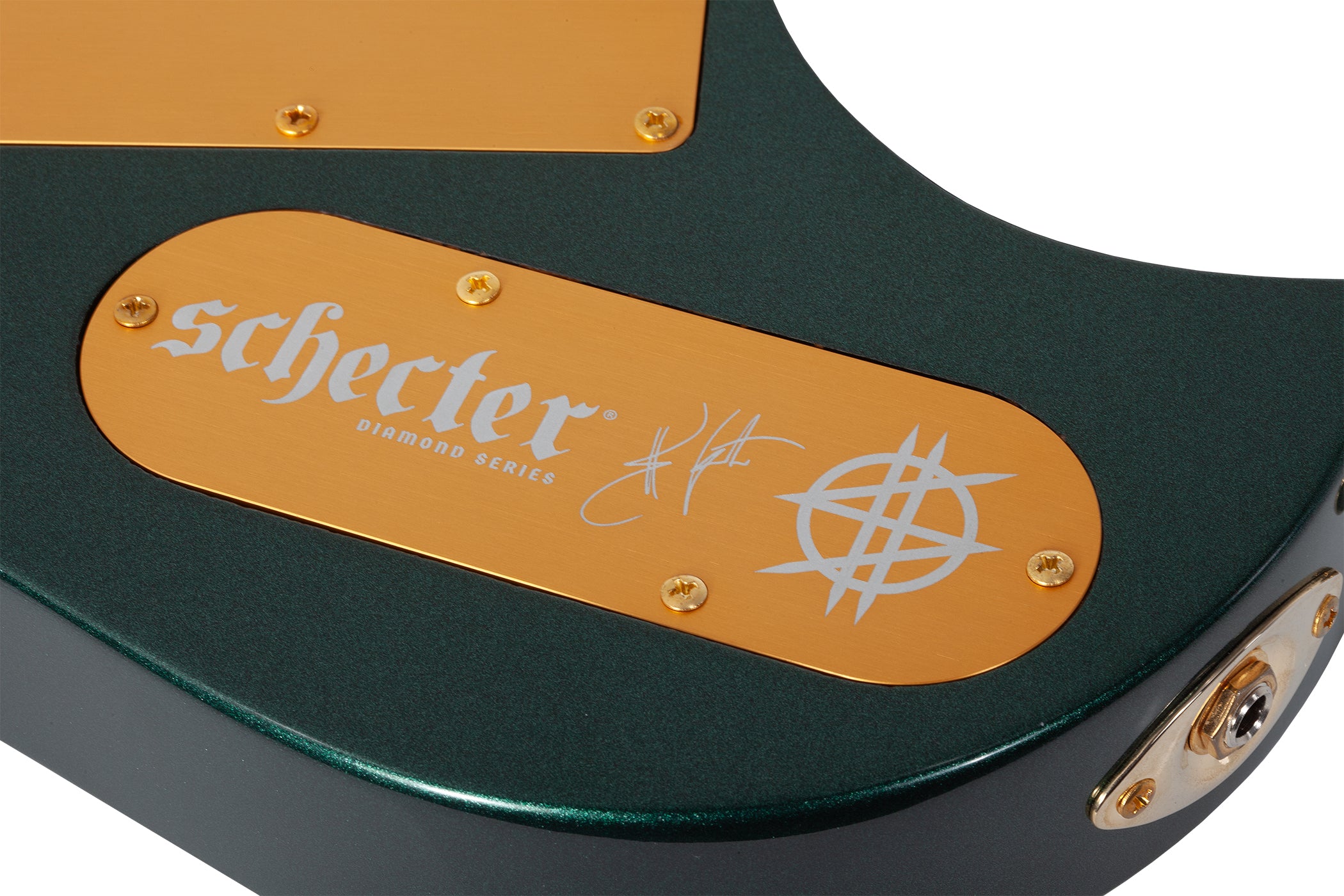 SCHECTER SYNYSTER GATES CUSTOM-7 TR HEADLESS 7 STRING OAK GREEN METALLIC 2111-SHC SERIAL NUMBER C124070036 - 7.6 LBS