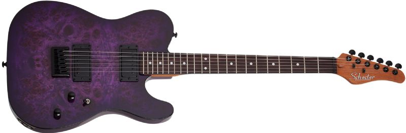 Schecter PT Standard Electric Guitar, Purple Burst Burl 3956-SHC