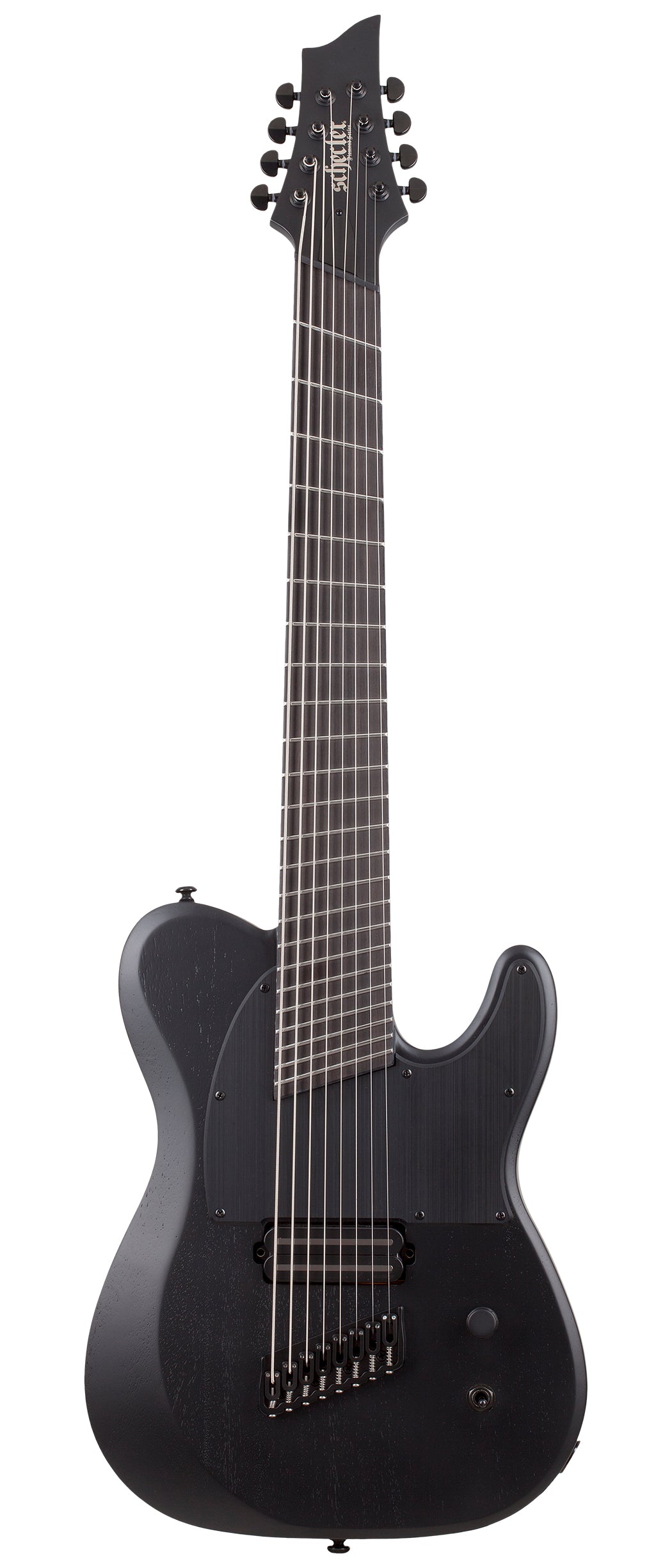 Schecter PT-8 Black Ops 8-String Left-Handed Electric Guitar, Satin Black Open Pore 625-SHC