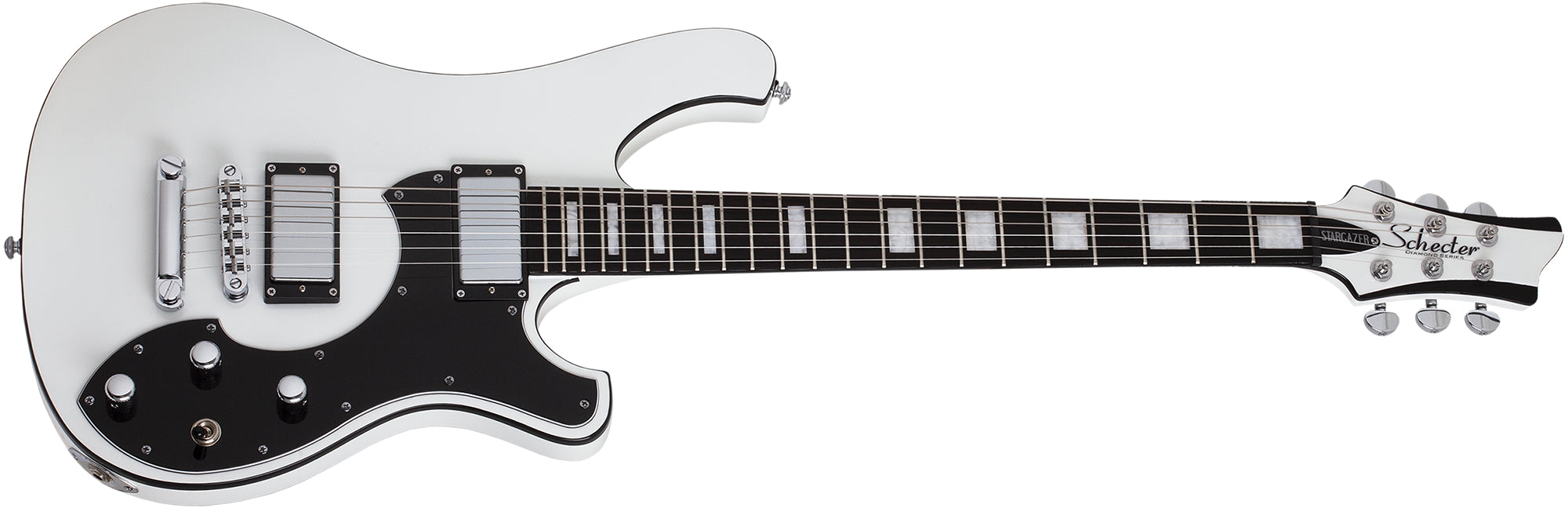 Schecter Stargazer-6 Electric Guitar, Gloss White 676-SHC