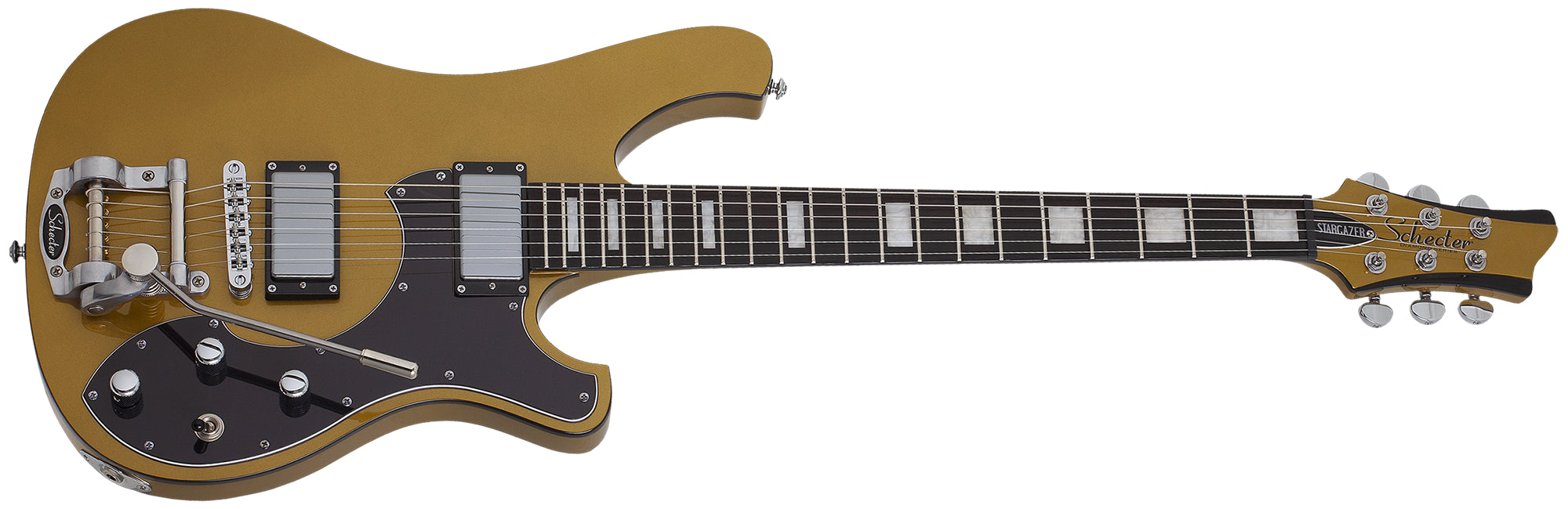 Schecter Stargazer-6 Vibrato Electric Guitar, Metallic Gold 677-SHC