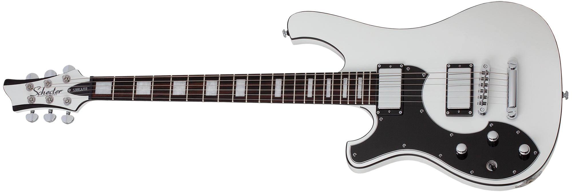 Schecter Stargazer-6 Left Handed Electric Guitar, Gloss White 686-SHC