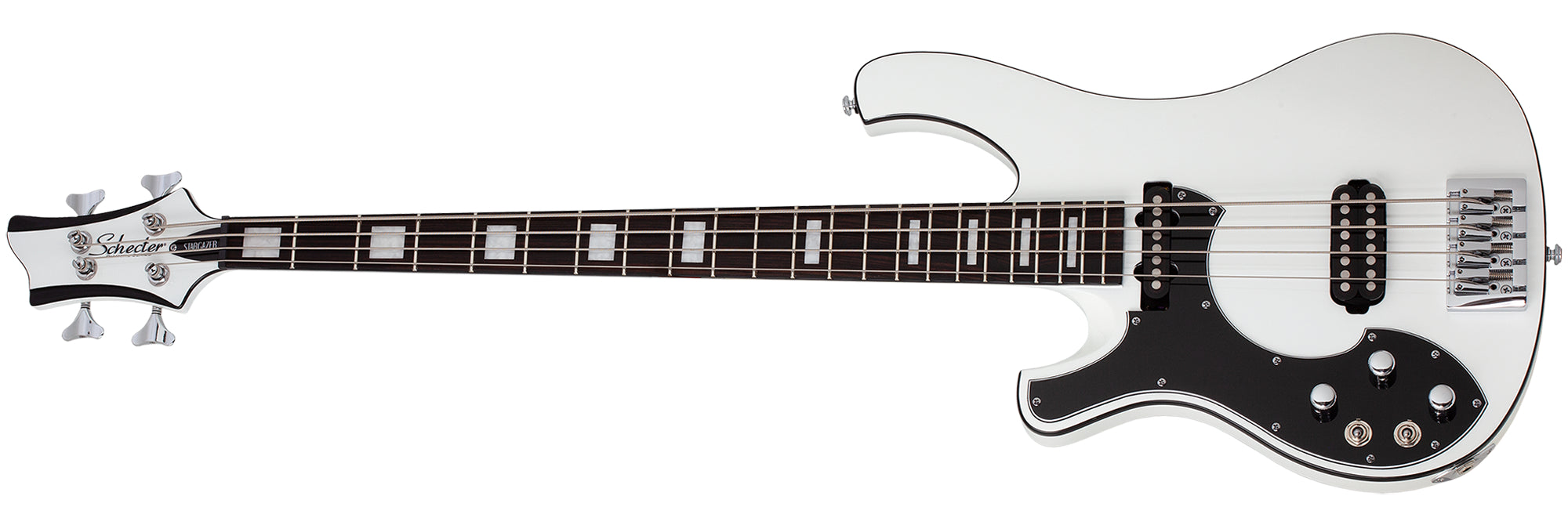 Schecter Stargazer-4 Left Handed Electric Bass, Gloss White 689-SHC