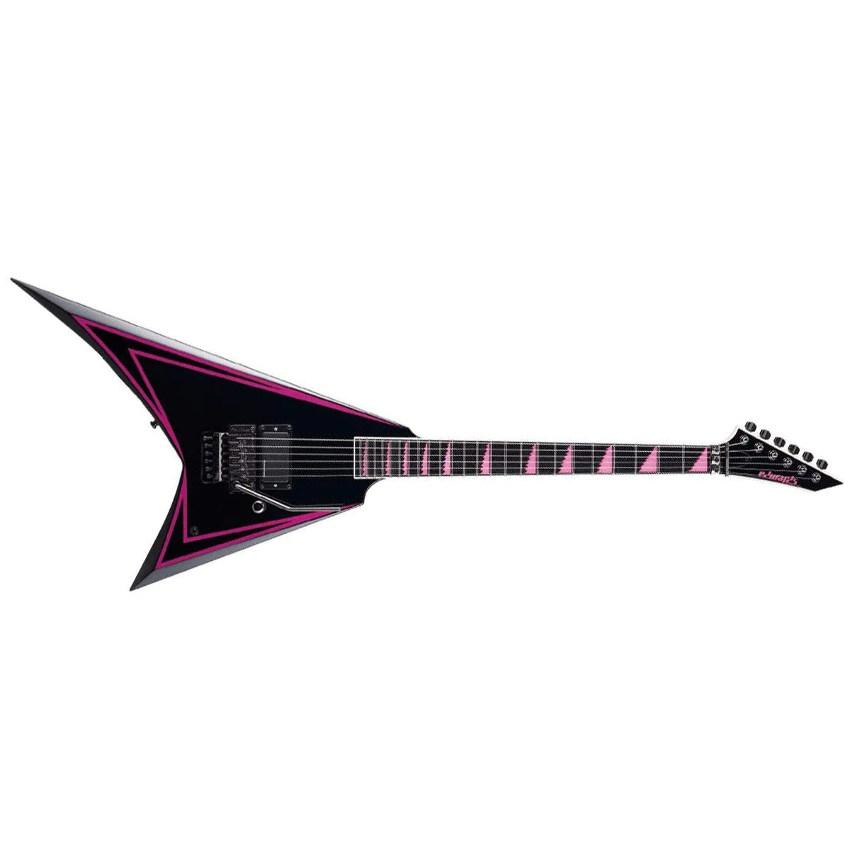 ESP LTD Alexi Laiho Sawtooth Japan Custom Shop Guitar, Black with Pink Pinstripe EALEXIPINKSAWTOOTH