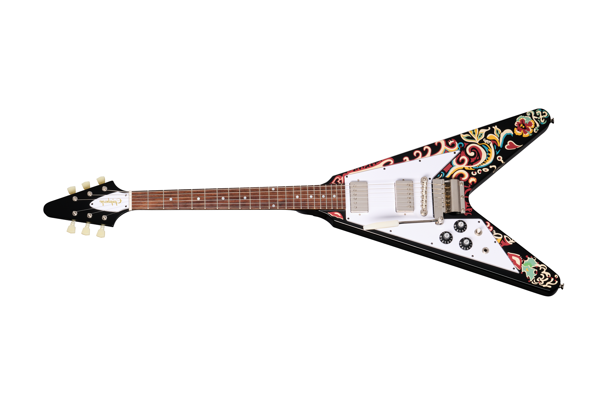 Epiphone LEFT HANDED Inspired by Gibson Custom Jimi Hendrix Love Drops Flying V - Limited Edition ECJHFVEBNHLH SERIAL NUMBER 24041520466 - 7.0 LBS