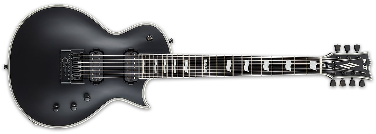 ESP E-II Eclipse-7 Evertune Electric Guitar, Black Satin EIIEC7ETBLKS