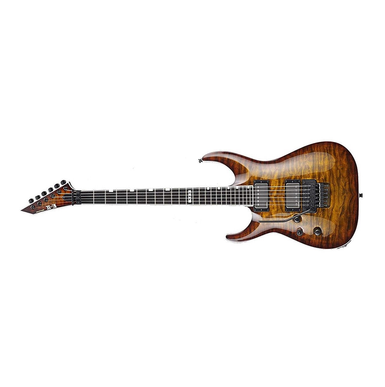 ESP E-II Horizon FR-II Left-Handed Electric Guitar, Tiger Eye Sunburst EIIHORFRIITESBLH