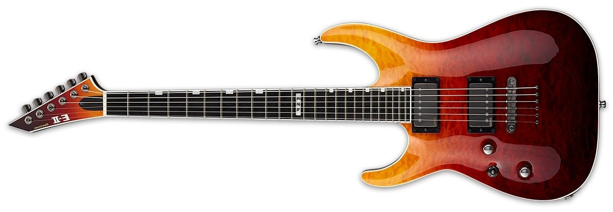 ESP E-II Horizon NT-II Left-Handed Electric Guitar, Tiger Eye Amber Fade EIIHORNTIITEAFDLH