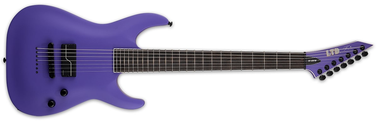 ESP LTD SC-607 Baritone 1 Hum Electric Guitar, Purple Satin ESTEFB71HPS