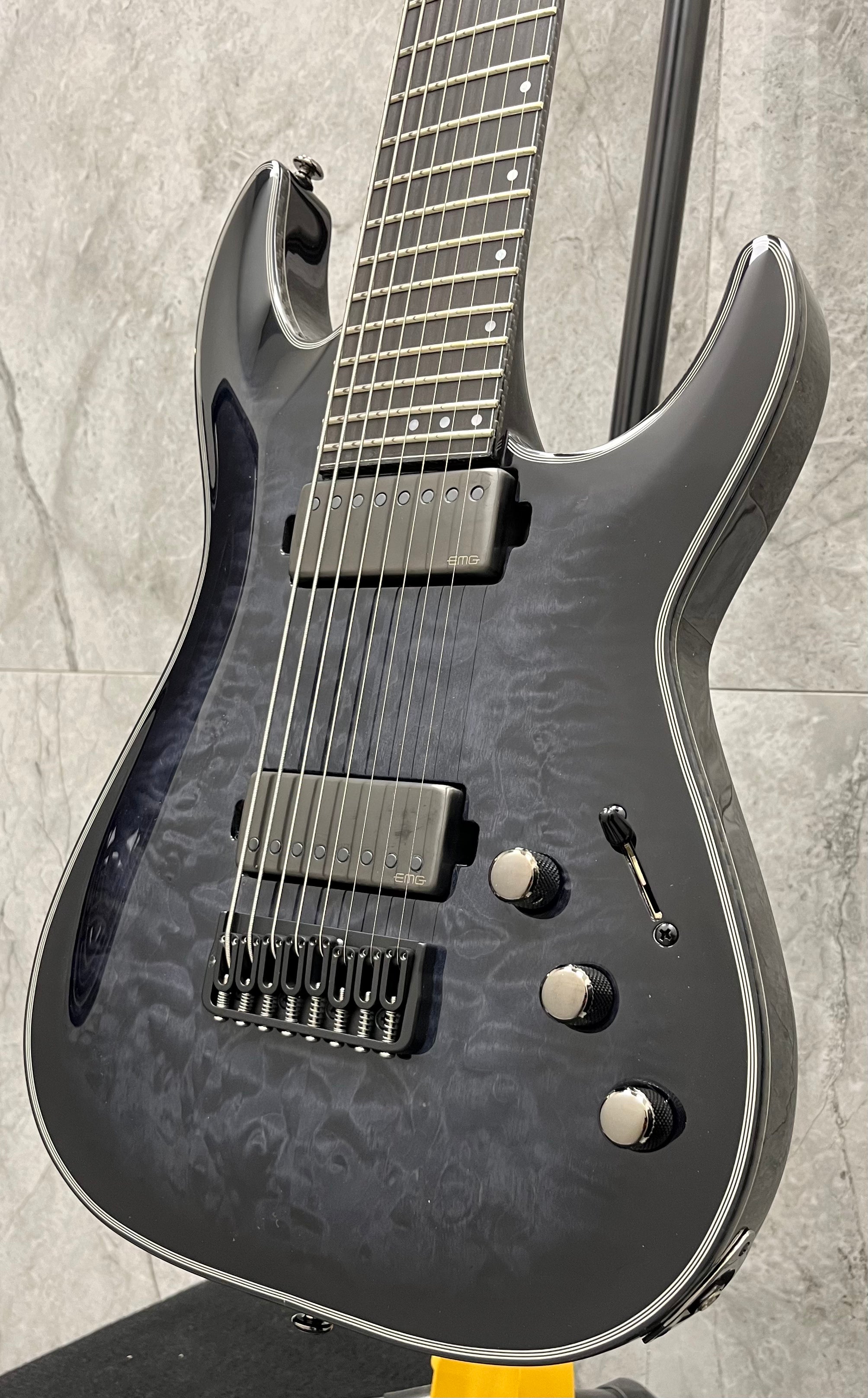 Schecter HELLRAISER HYBRID HR-HYBRID-C-8-TBB Trans Black Burst 8 String Guitar with EMG 57 8H, 66 8H Pickups 1925-SHC SERIAL NUMBER W24031595 - 8.0 LBS