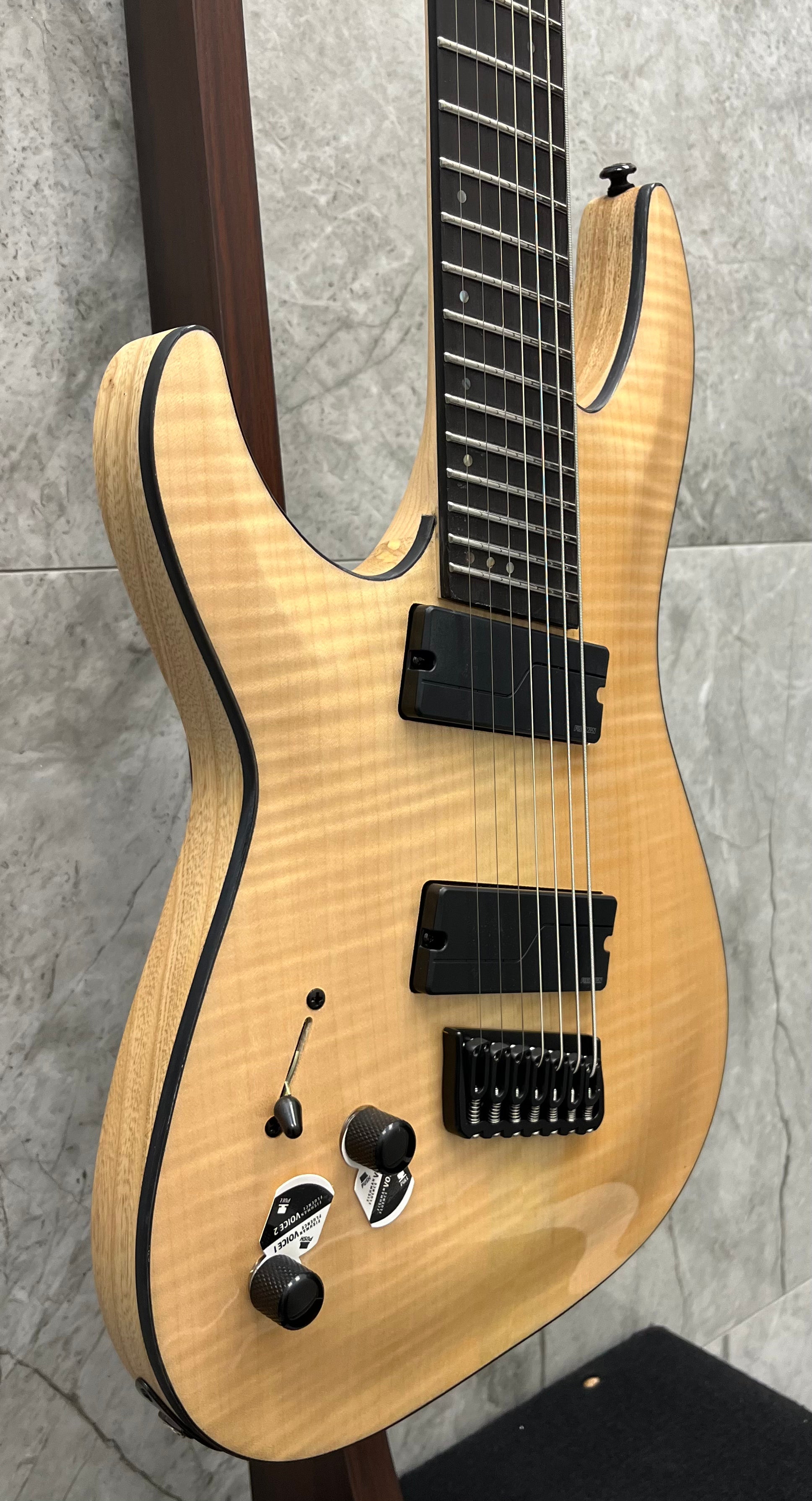 Schecter 7 String Left handed Elite Multi Scale in Gloss Natural 1367-SHC SERIAL NUMBER W23111383 - 8.0 LBS