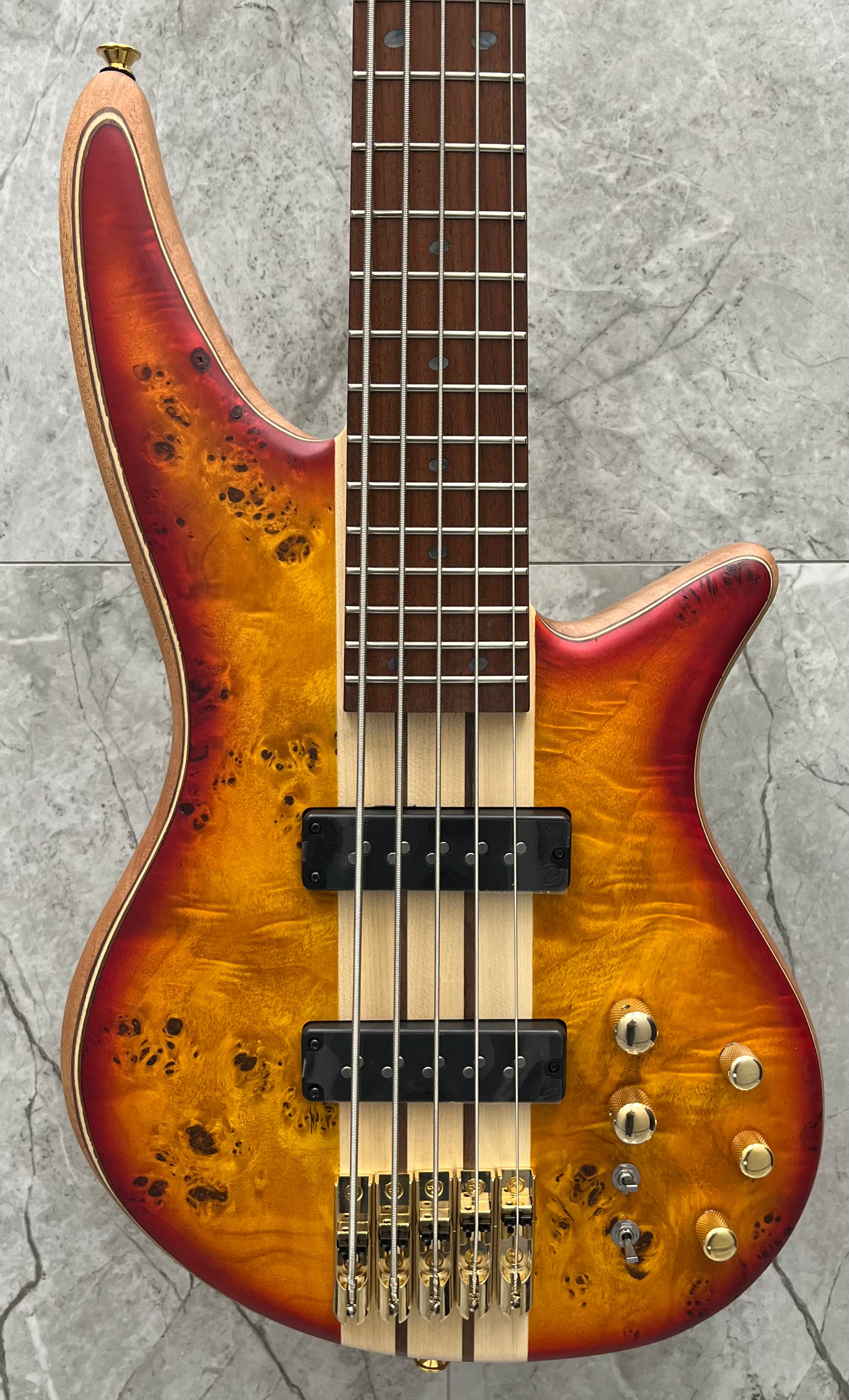 Jackson Pro Series Spectra Bass SBP V 5 string Caramelized Jatoba Fingerboard Transparent Cherry Burst 2919934515 SERIAL NUMBER ICJ2237827 - 8.6 LBS