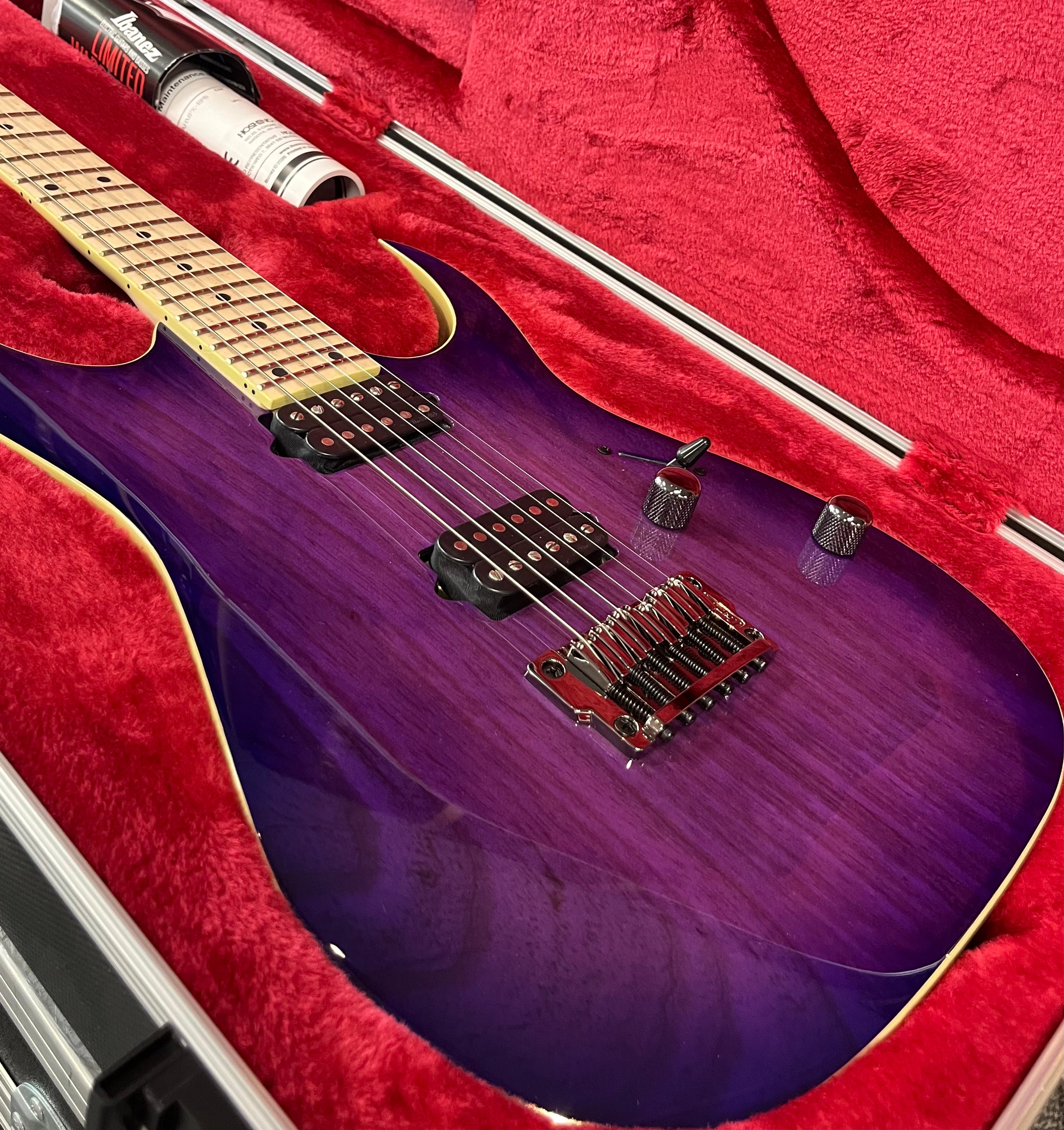 Ibanez RG Prestige Made in Japan 6 string Electric Guitar w/Case - Royal Plum Burst RG652AHMFXRPB SERIAL NUMBER F2409674 - 8.0 LBS