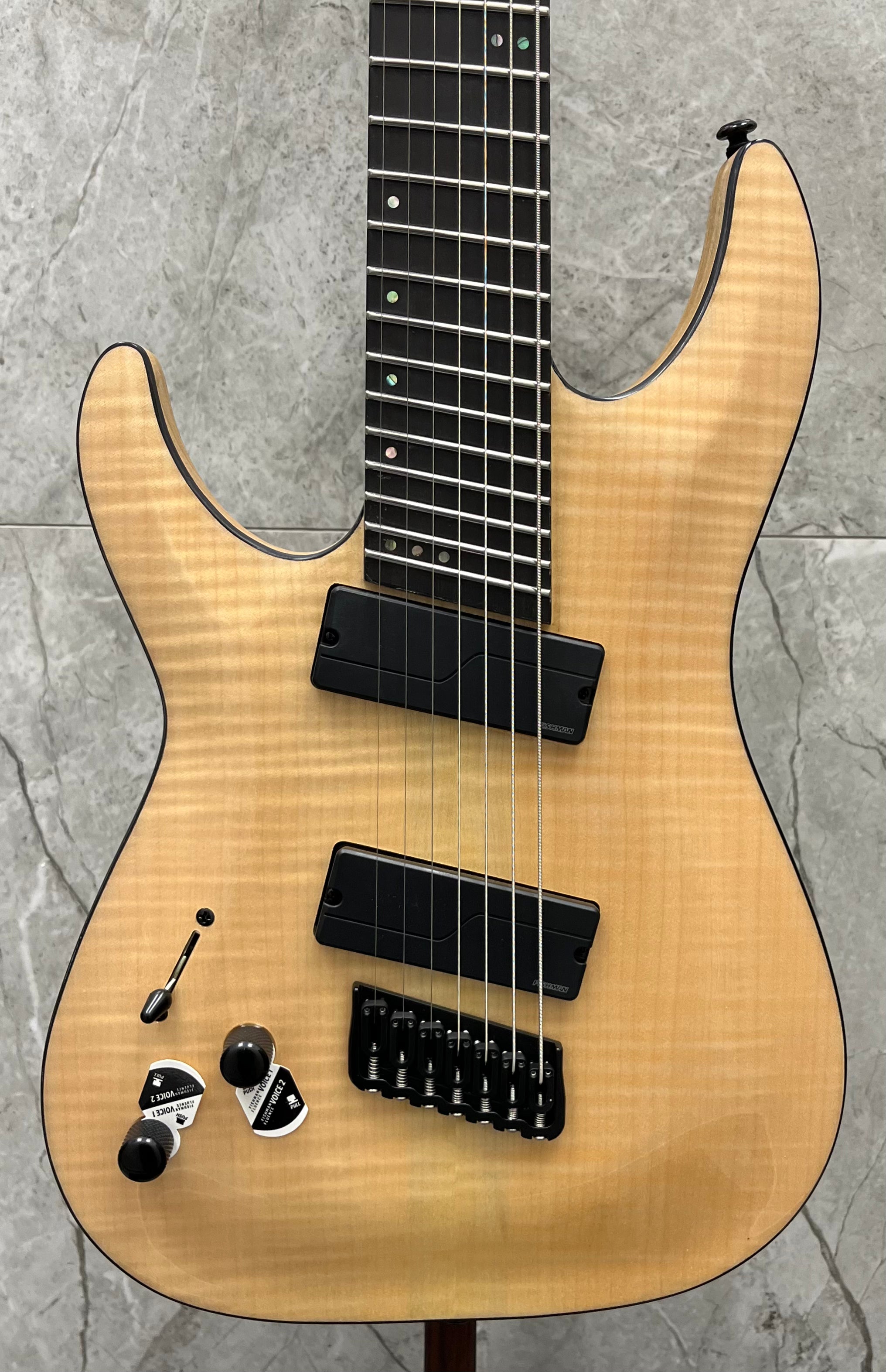 Schecter 7 String Left handed Elite Multi Scale in Gloss Natural 1367-SHC SERIAL NUMBER W23111383 - 8.0 LBS