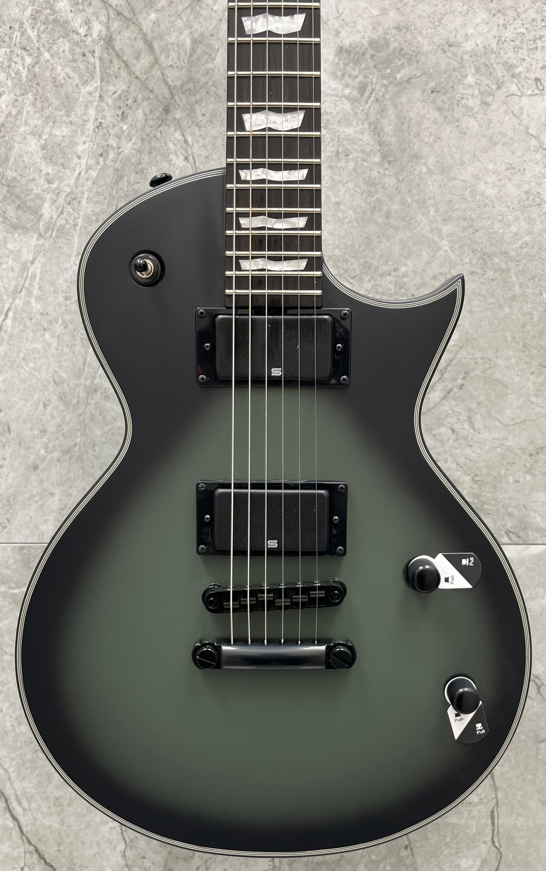 ESP LTD BK-600 Bill Kelliher Signature Guitar, Military Green Sunburst Satin LBK600MGSBSD