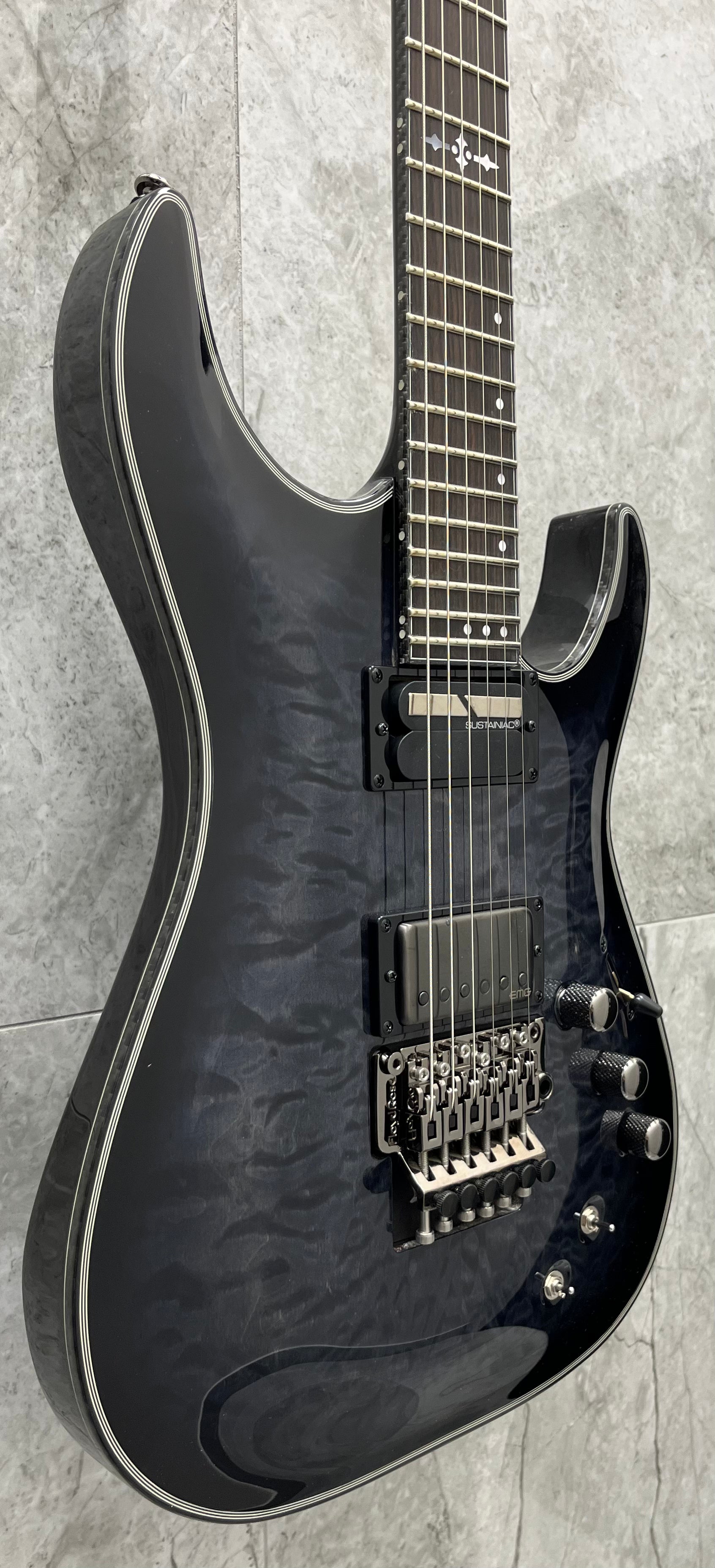 Schecter Hellraiser HR-HYBRID-C-1-FR-S-TBB Hellraiser Hybrid Floyd Rose and Sustainiac Trans Black Burst 1957-SHC DEMO MODEL SERIAL NUMBER W23071443 - 7.8 LBS