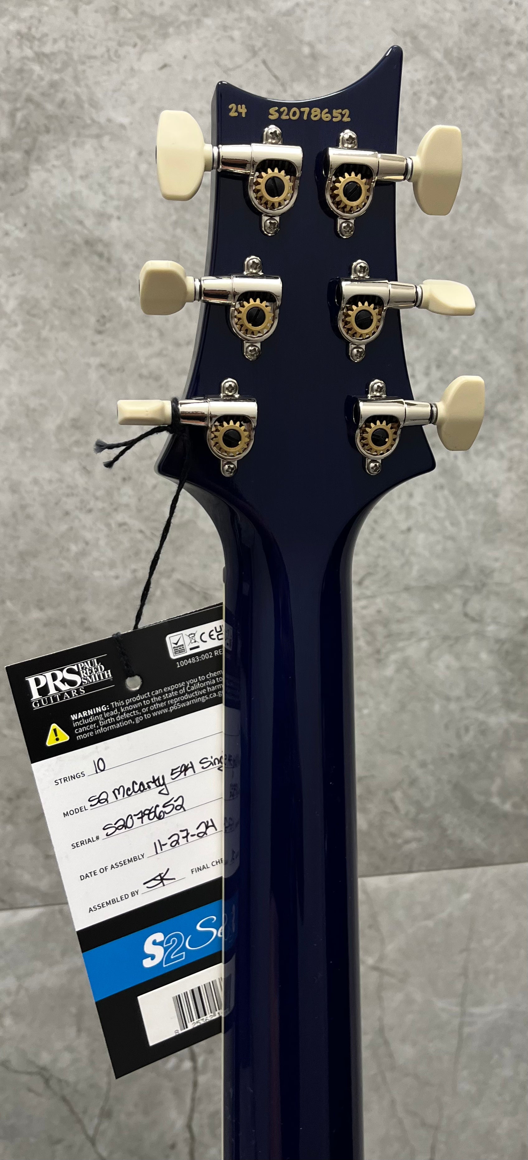 PRS Guitars USA S2 McCarty 594 Singlecut GW - Faded Gray Black Blue Burst 112822::GW: SERIAL NUMBER 24 S2078652 - 7.8 LBS