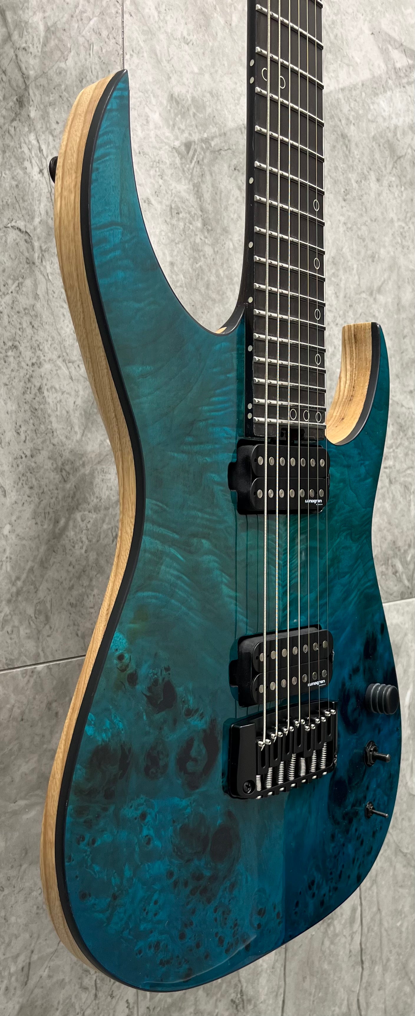 Schecter Keith Merrow KM-7 MK-III Artist L 7 String Electric Guitar, Lagoon Fade 878-SHC SERIAL NUMBER W24080343 - 8.2 LBS