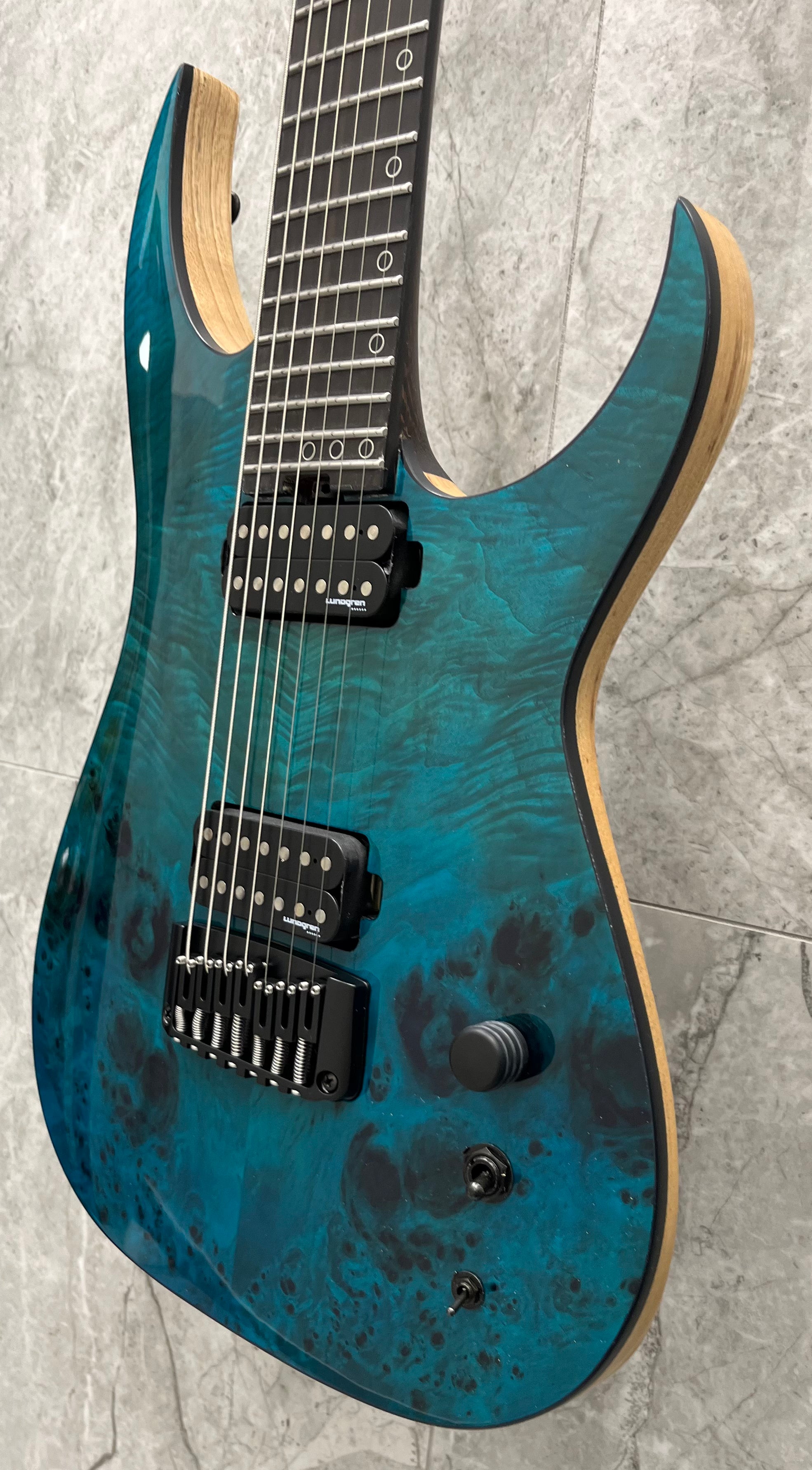 Schecter Keith Merrow KM-7 MK-III Artist L 7 String Electric Guitar, Lagoon Fade 878-SHC SERIAL NUMBER W24080343 - 8.2 LBS