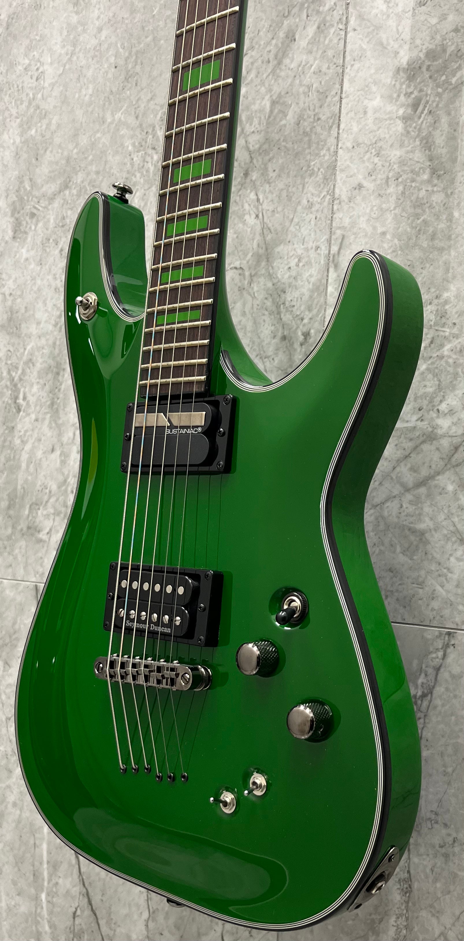 Schecter Kenny Hickey Signature C-1 Artist Series W/ SUSTAINIAC Electric Guitar Steele Green 221-SHC SERIAL NUMBER W23100562 - 6.0 LBS