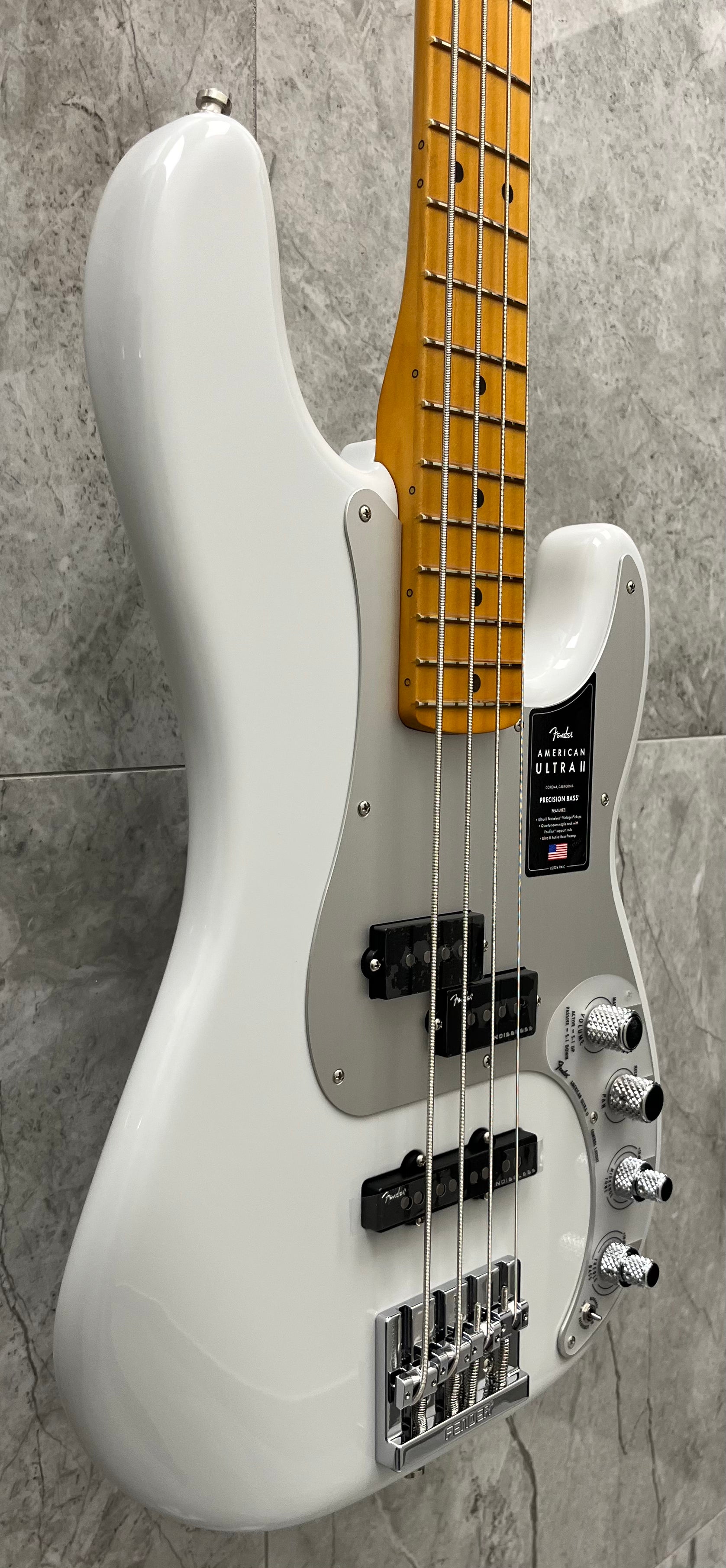 Fender American Ultra II Precision Bass Maple Fingerboard, Avalanche 0199102796 SERIAL NUMBER US24013874 - 9.0 LBS