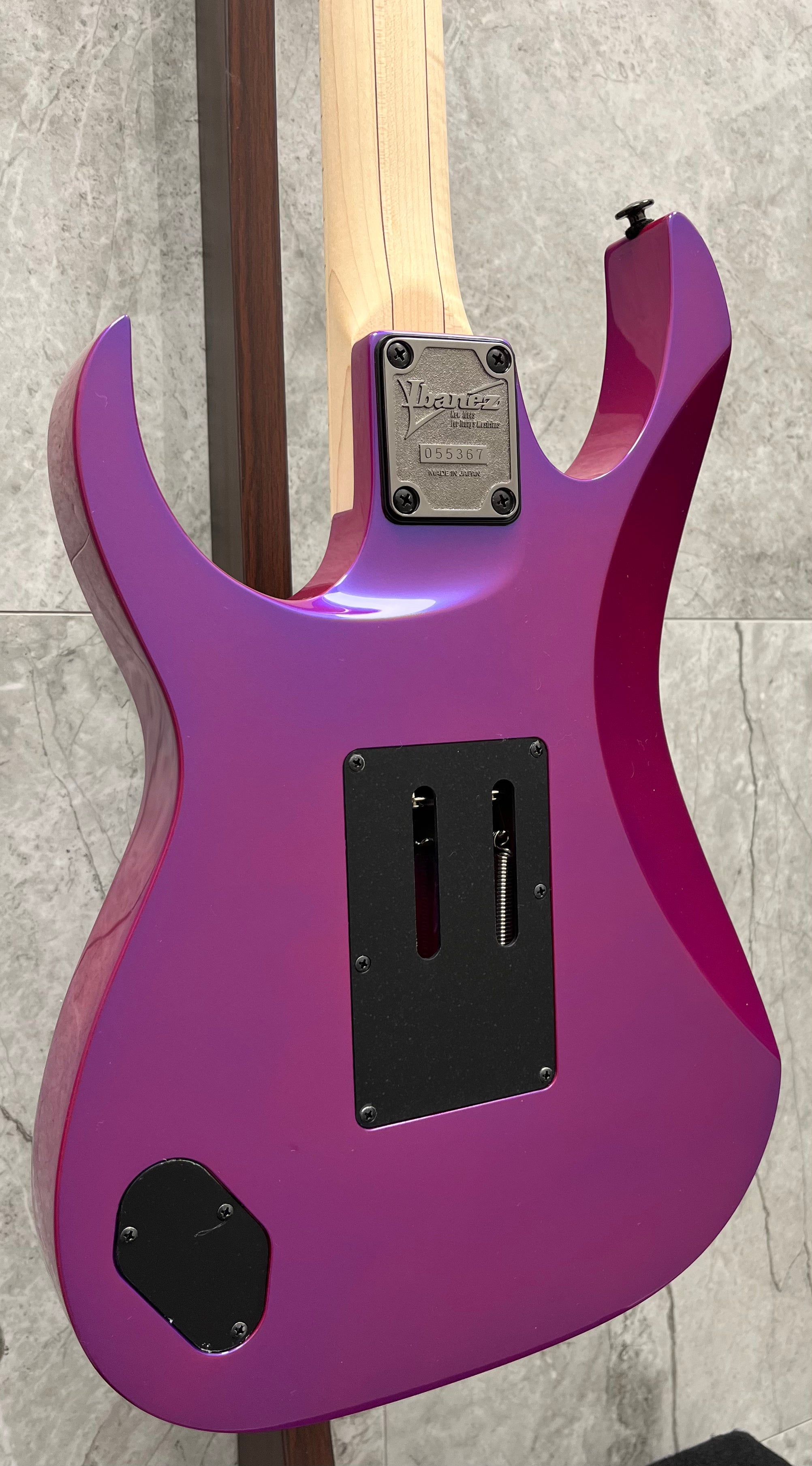 IBANEZ RG550-PN RG GENESIS MADE IN JAPAN - PURPLE NEON RG550PN SERIAL NUMBER F2318590 - 7.8 LBS