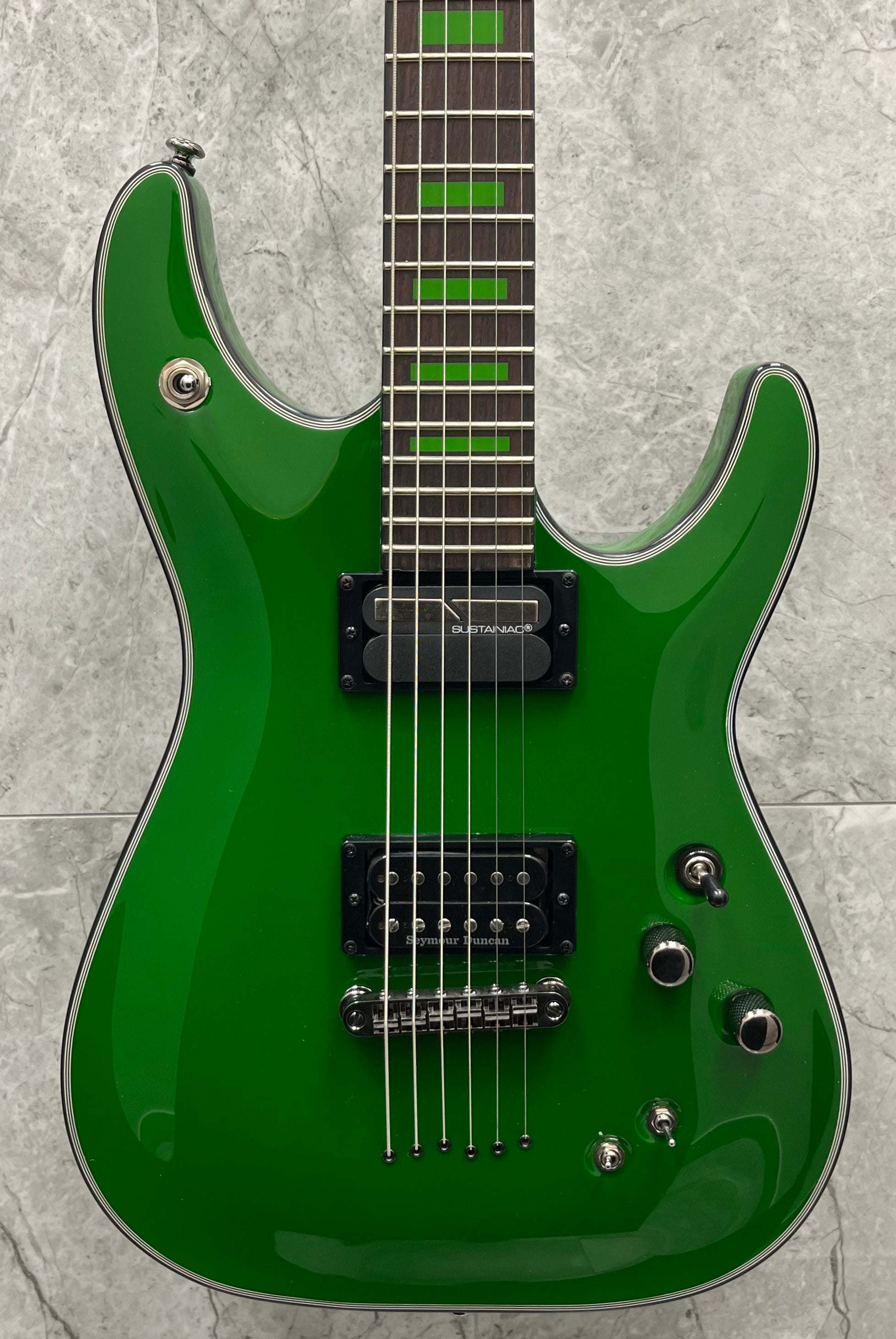 Schecter Kenny Hickey Signature C-1 Artist Series W/ SUSTAINIAC Electric Guitar Steele Green 221-SHC SERIAL NUMBER W23100562 - 6.0 LBS