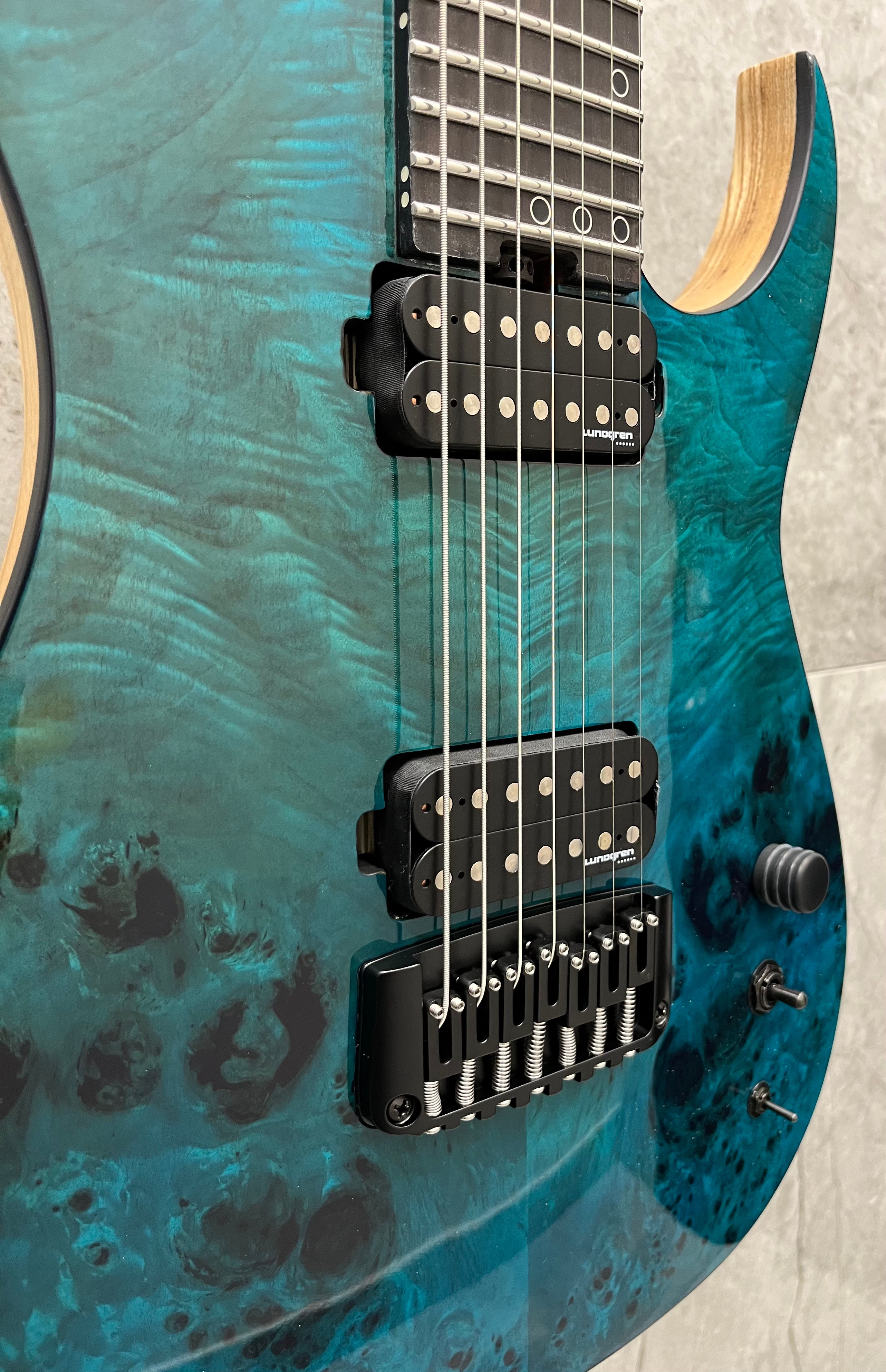 Schecter Keith Merrow KM-7 MK-III Artist L 7 String Electric Guitar, Lagoon Fade 878-SHC SERIAL NUMBER W24080343 - 8.2 LBS