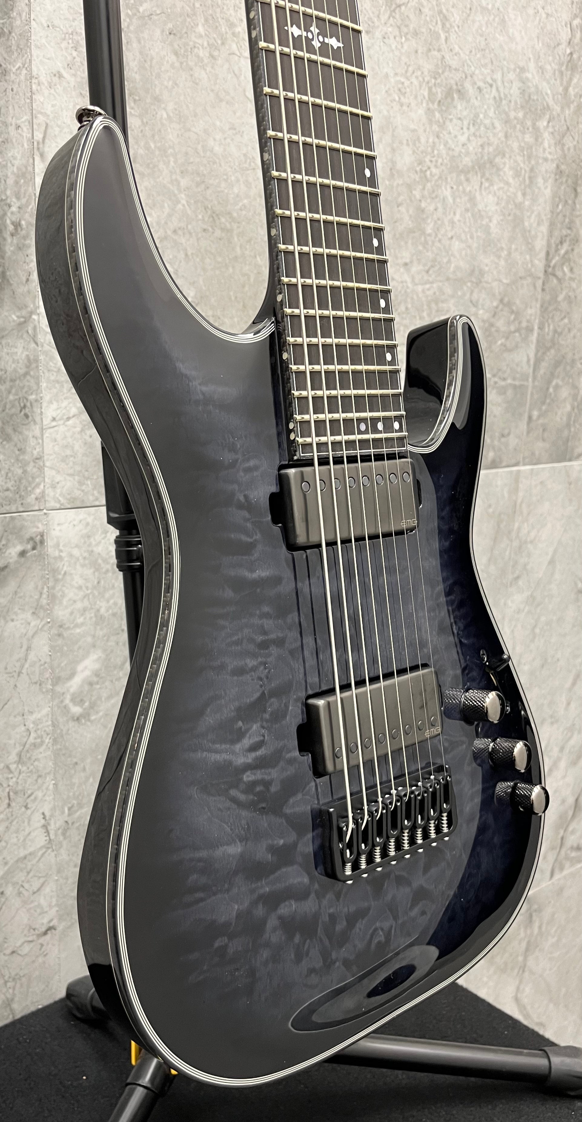 Schecter HELLRAISER HYBRID HR-HYBRID-C-8-TBB Trans Black Burst 8 String Guitar with EMG 57 8H, 66 8H Pickups 1925-SHC SERIAL NUMBER W24031595 - 8.0 LBS