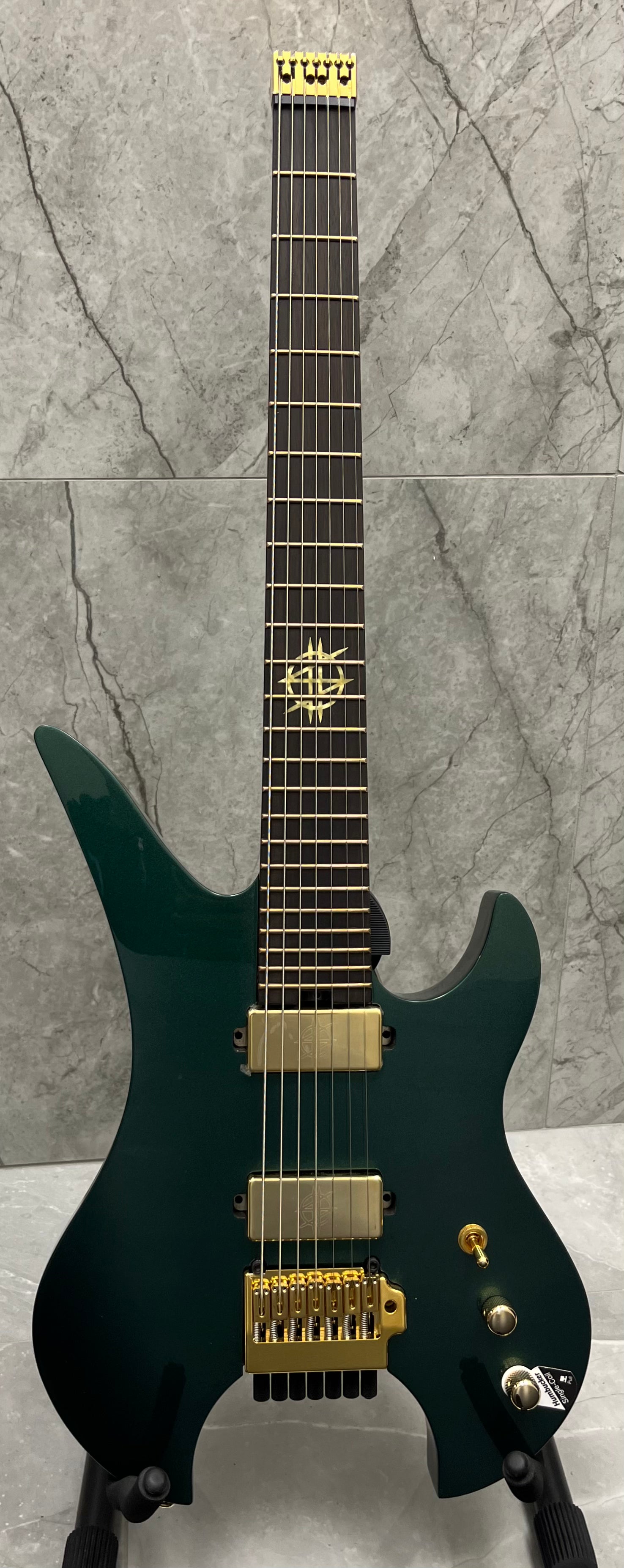 SCHECTER SYNYSTER GATES CUSTOM-7 TR HEADLESS 7 STRING OAK GREEN METALLIC 2111-SHC SERIAL NUMBER C124070036 - 7.6 LBS