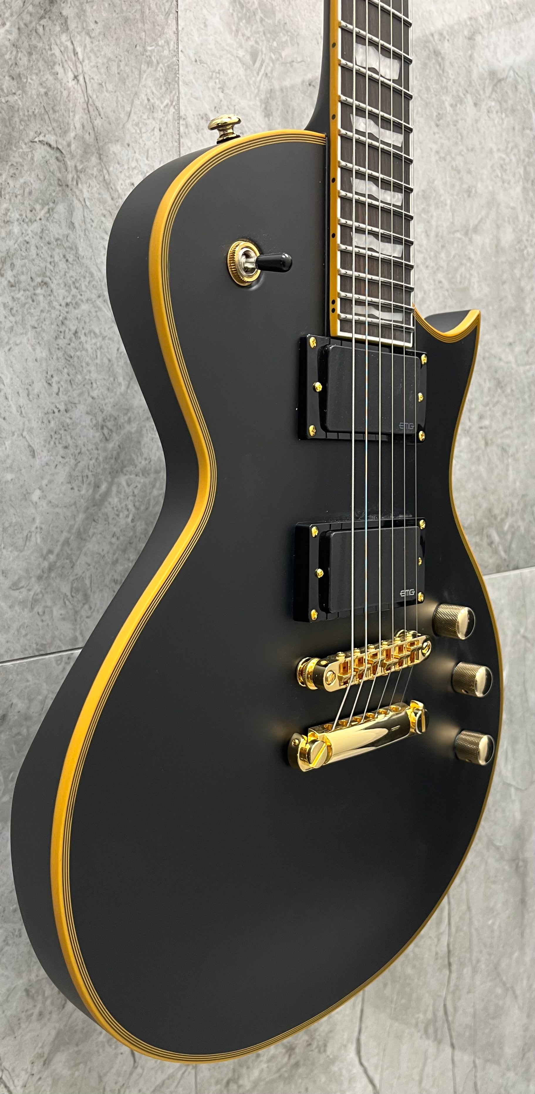 ESP LTD EC1000 Vintage Black Electric Guitar EC-1000 With EMG PICKUPS LEC1000VB SERIAL NUMBER W23110378 - 7.4 LBS