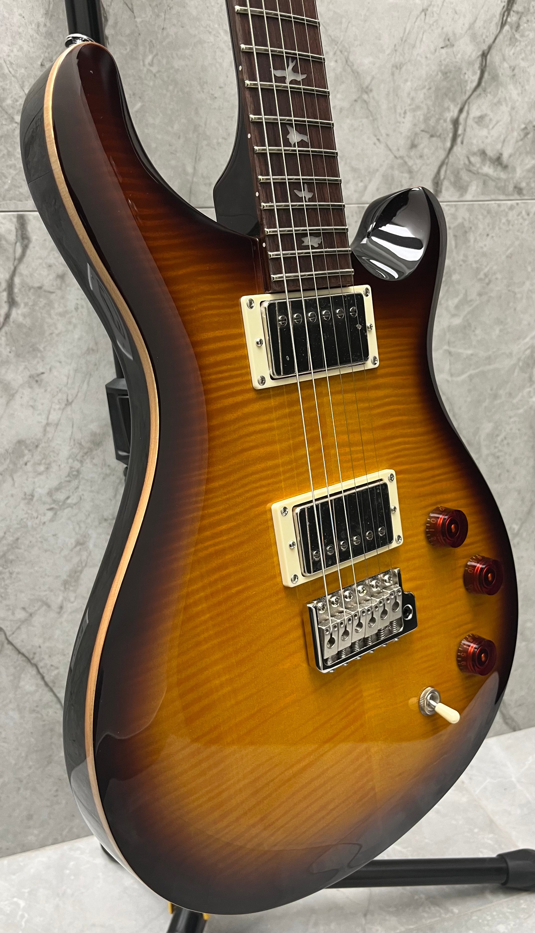 PRS Guitars SE DGT Electric Guitar with Gig Bag, Birds Inlay - McCarty Tobacco Sunburst 111348::MT: