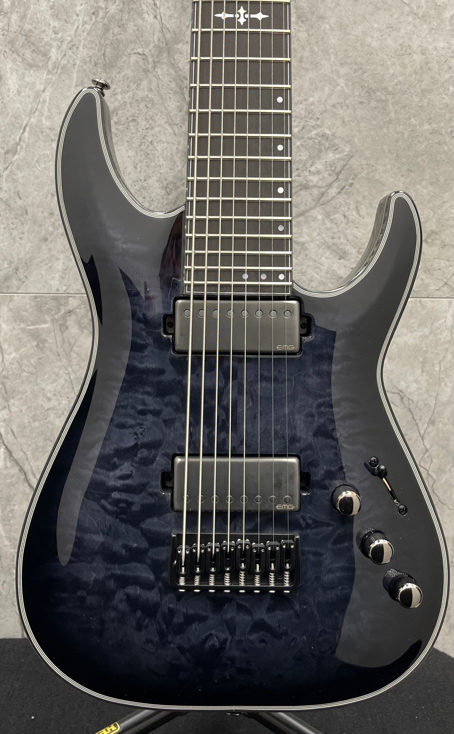 Schecter HELLRAISER HYBRID HR-HYBRID-C-8-TBB Trans Black Burst 8 String Guitar with EMG 57 8H, 66 8H Pickups 1925-SHC SERIAL NUMBER W24031595 - 8.0 LBS