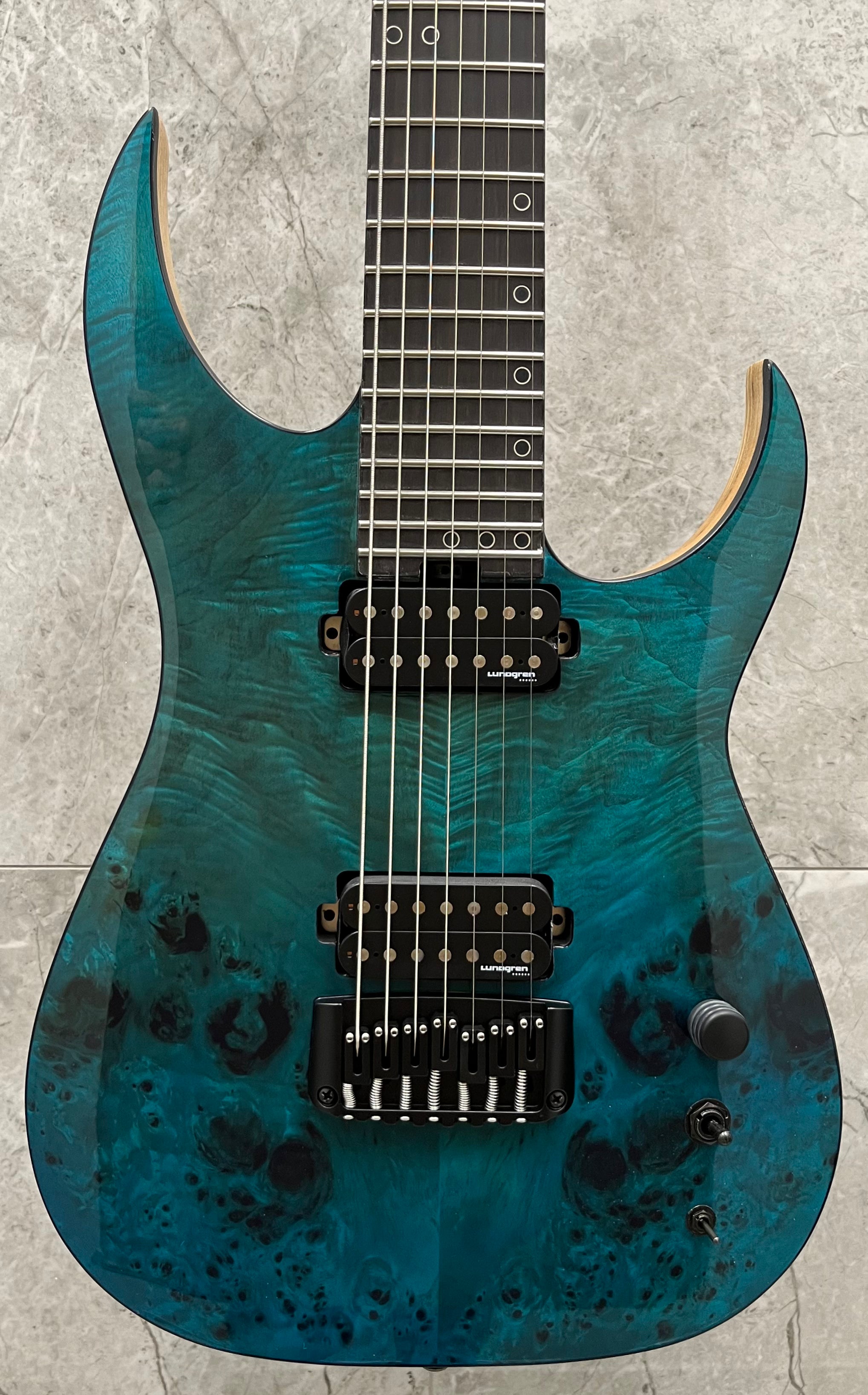 Schecter Keith Merrow KM-7 MK-III Artist L 7 String Electric Guitar, Lagoon Fade 878-SHC SERIAL NUMBER W24080343 - 8.2 LBS