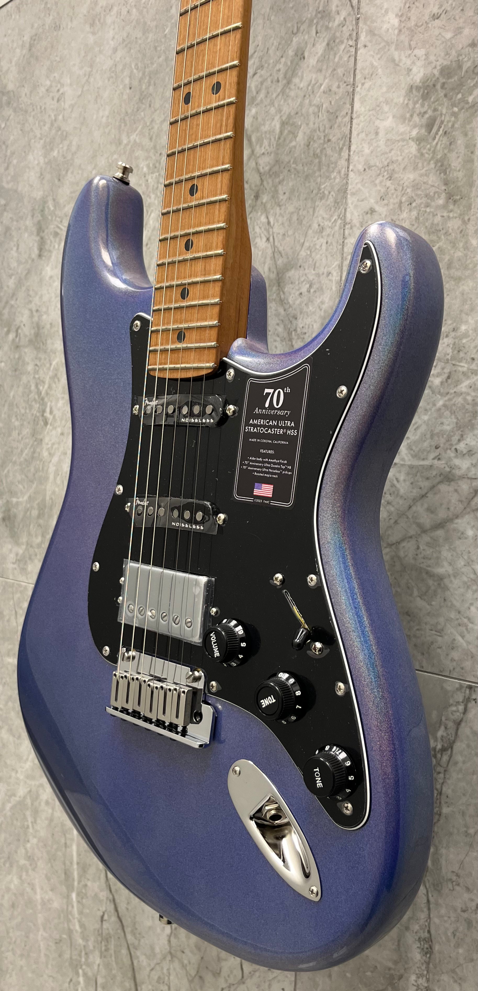 Fender 70th Anniversary Ultra Stratocaster HSS Maple Fingerboard, Amethyst 0177022865 SERIAL NUMBER US241431 - 7.4 LBS