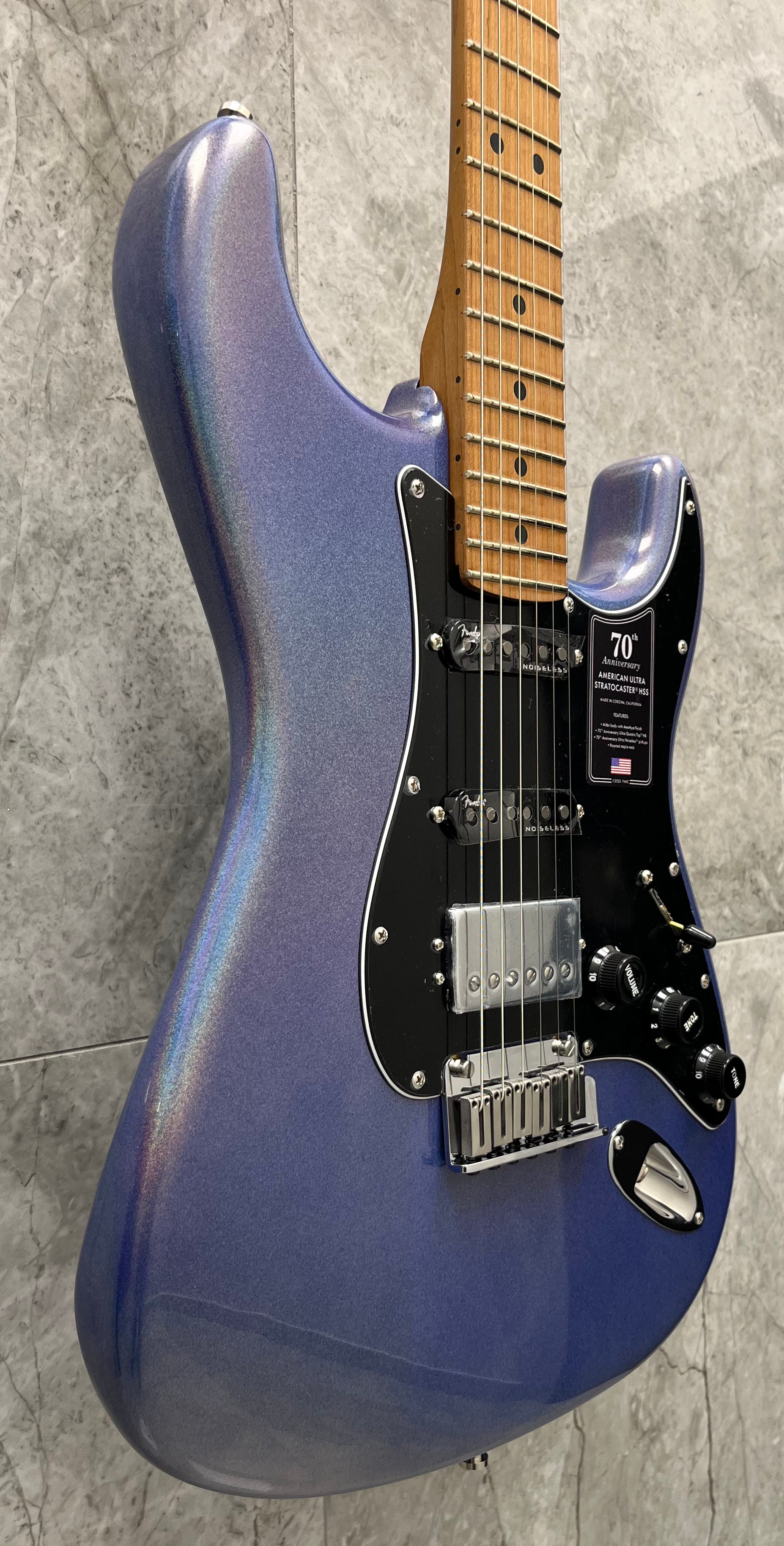 Fender 70th Anniversary Ultra Stratocaster HSS Maple Fingerboard, Amethyst 0177022865 SERIAL NUMBER US241431 - 7.4 LBS