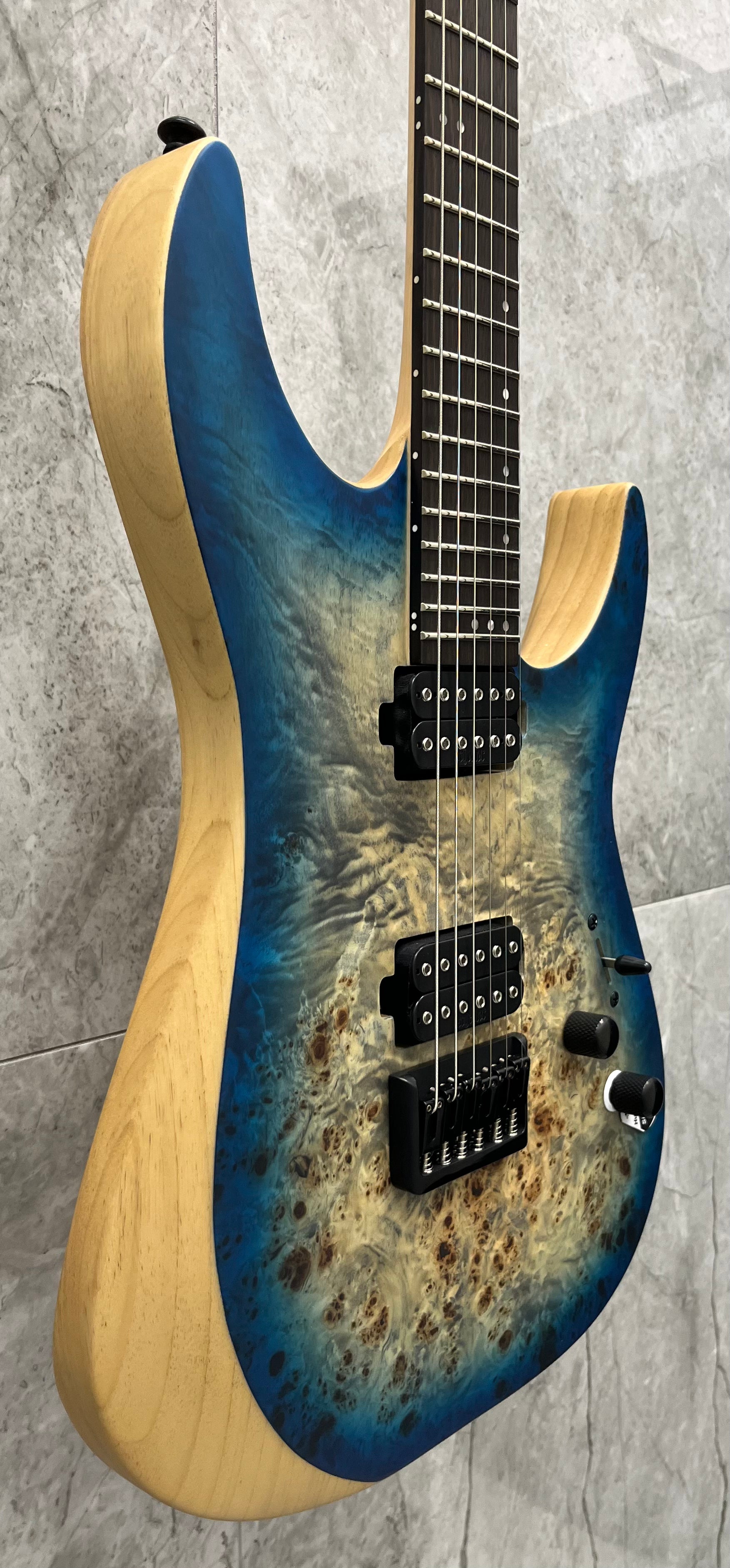 Schecter REAPER Electric Guitar with Swamp Ash Body Poplar Burl Top - Satin Sky Burst 1501-SHC SERIAL NUMBER IW24050416 - 6.8 LBS