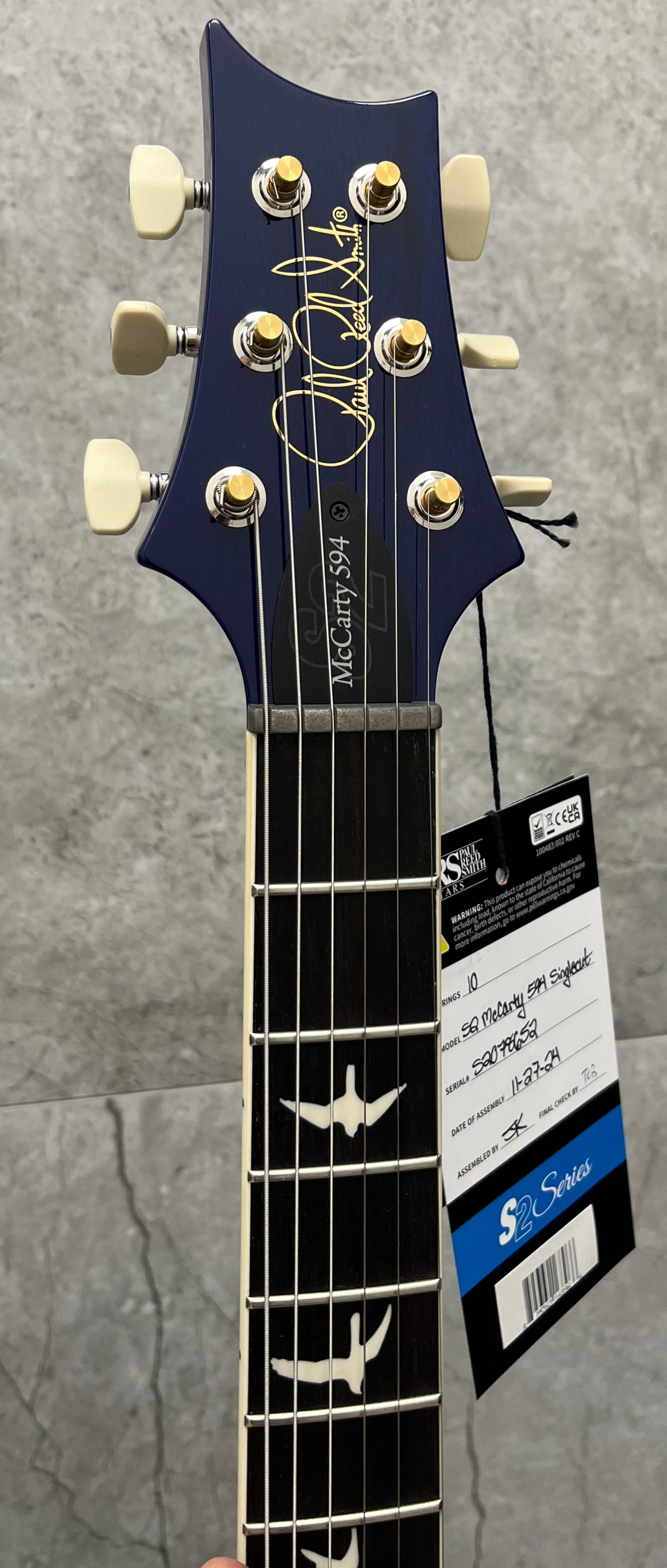 PRS Guitars USA S2 McCarty 594 Singlecut GW - Faded Gray Black Blue Burst 112822::GW: SERIAL NUMBER 24 S2078652 - 7.8 LBS