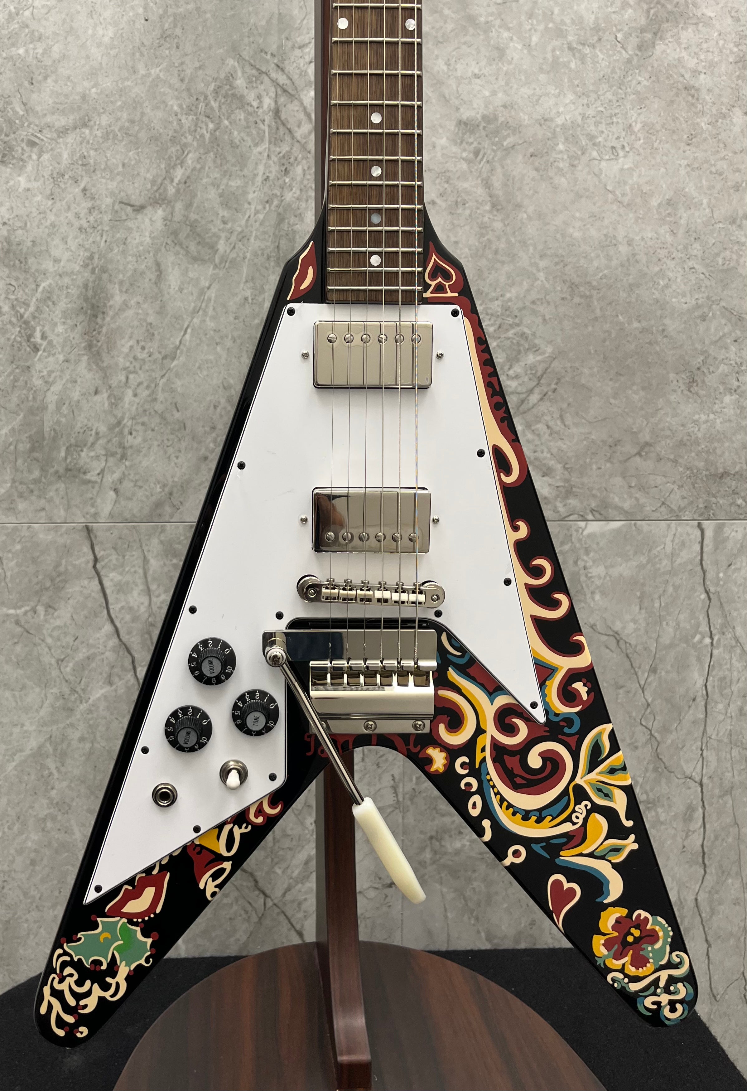 Epiphone LEFT HANDED Inspired by Gibson Custom Jimi Hendrix Love Drops Flying V - Limited Edition ECJHFVEBNHLH SERIAL NUMBER 24041520466 - 7.0 LBS