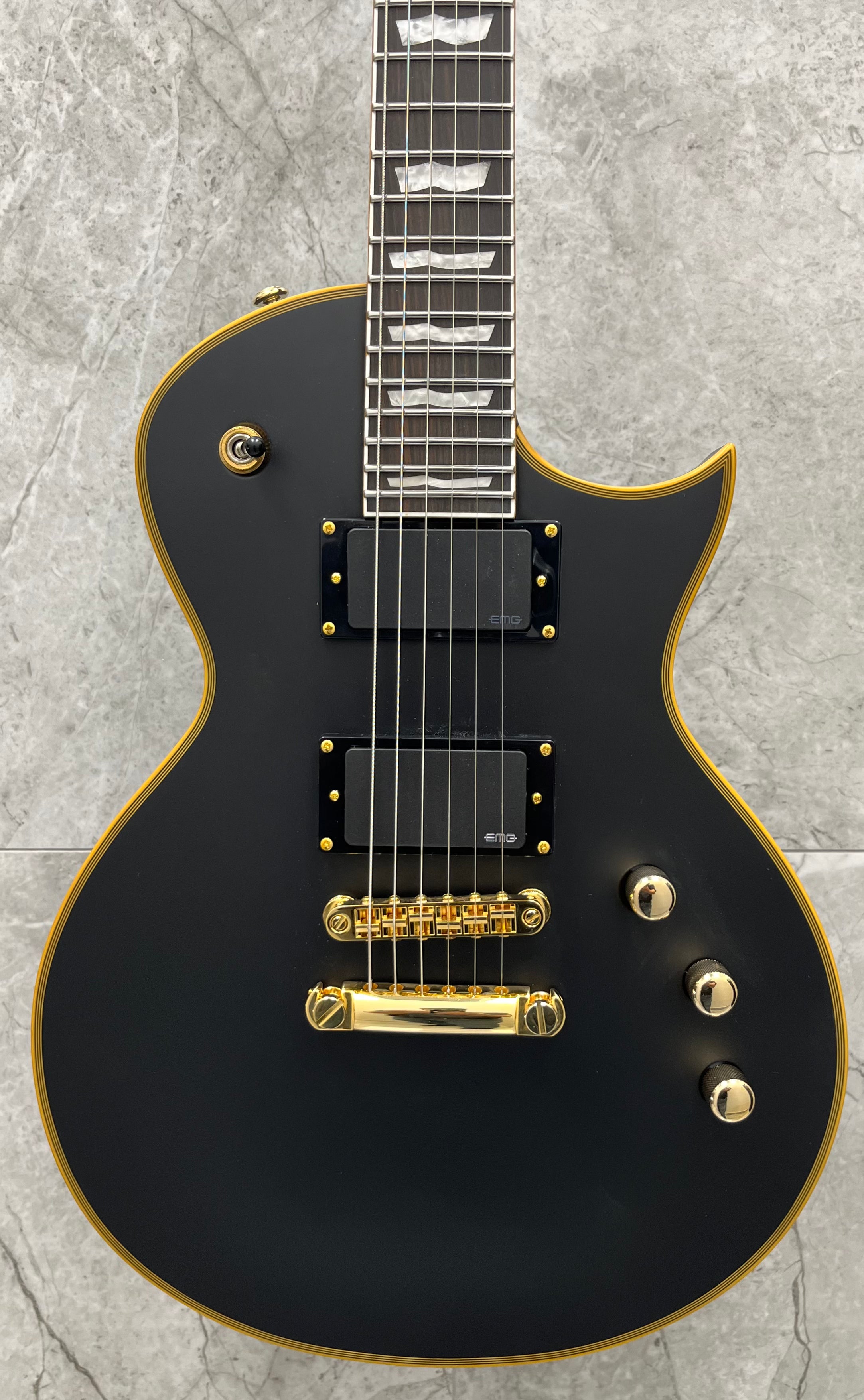 ESP LTD EC1000 Vintage Black Electric Guitar EC-1000 With EMG PICKUPS LEC1000VB SERIAL NUMBER W23110378 - 7.4 LBS