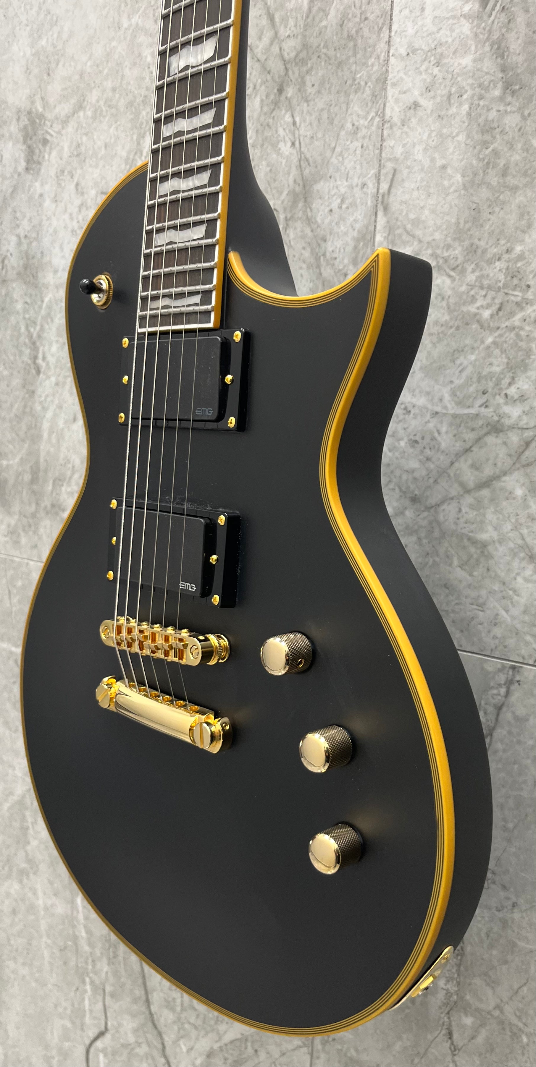 ESP LTD EC1000 Vintage Black Electric Guitar EC-1000 With EMG PICKUPS LEC1000VB SERIAL NUMBER W23110378 - 7.4 LBS