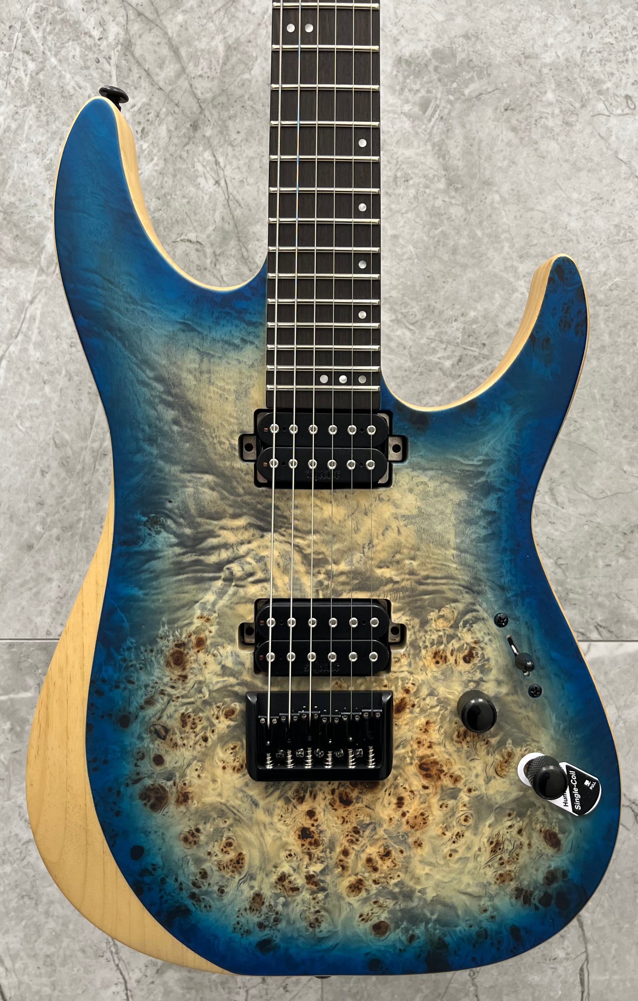 Schecter REAPER Electric Guitar with Swamp Ash Body Poplar Burl Top - Satin Sky Burst 1501-SHC SERIAL NUMBER IW24050416 - 6.8 LBS