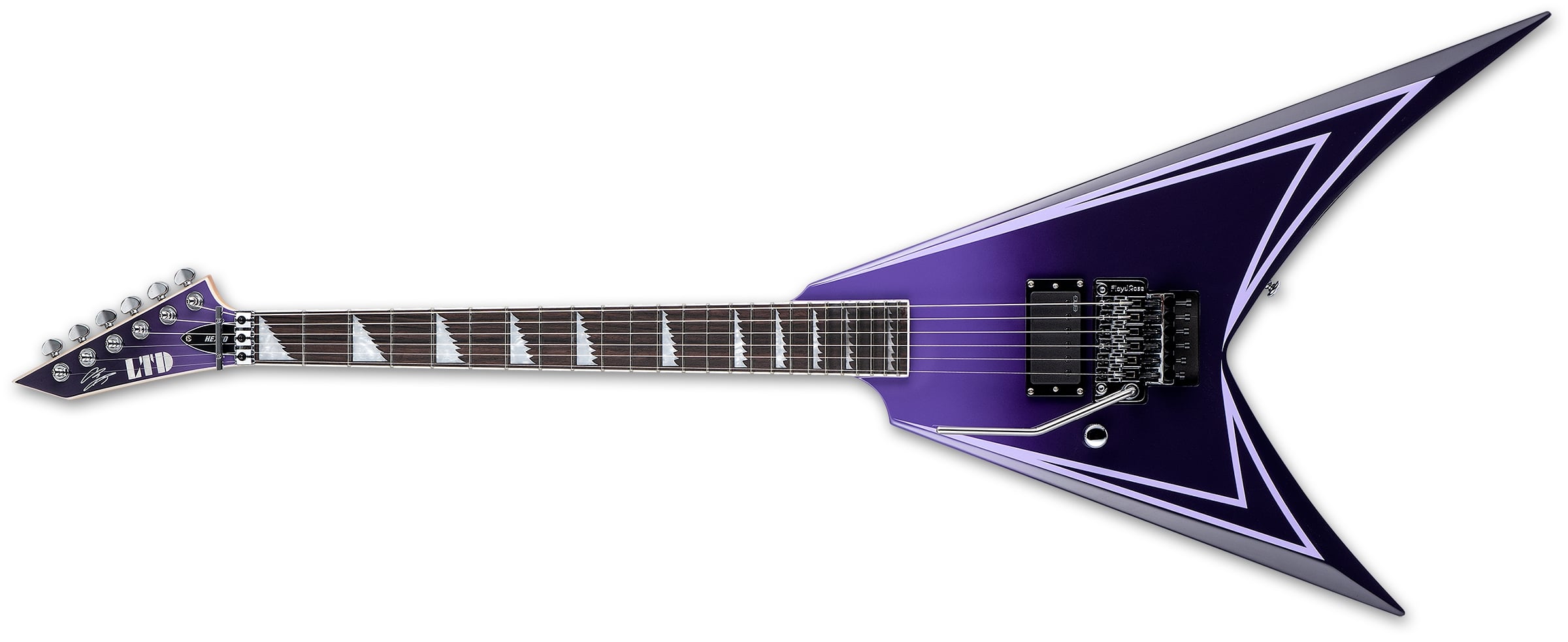 ESP LTD Alexi Hexed Left-Handed Electric Guitar, Purple Fade With Pinstripes LALEXIHEXEDLH